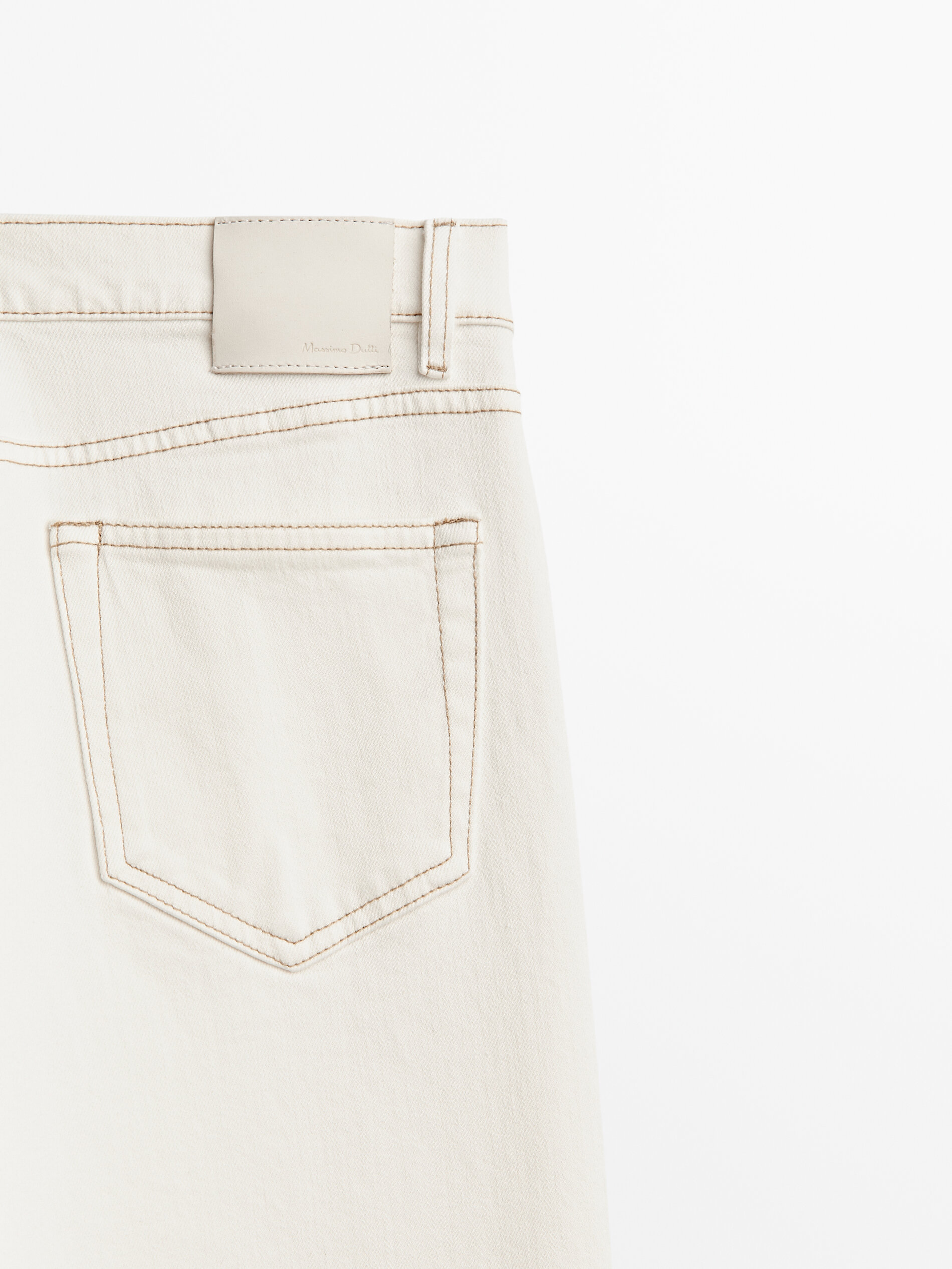 Straight mid waist jeans Cream Medium Blue Light Blue Dressy