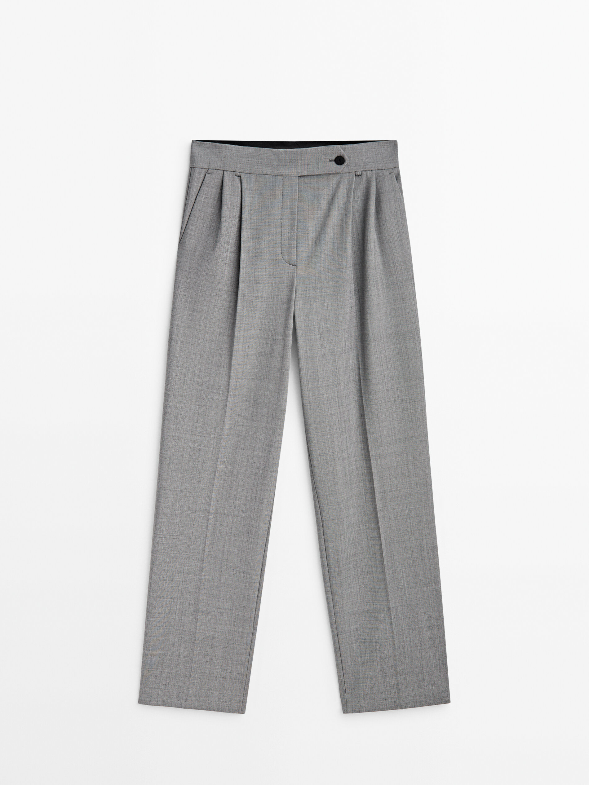 Buy WES Formals Solid Dark Khaki Carrot Fit Trousers from Westside