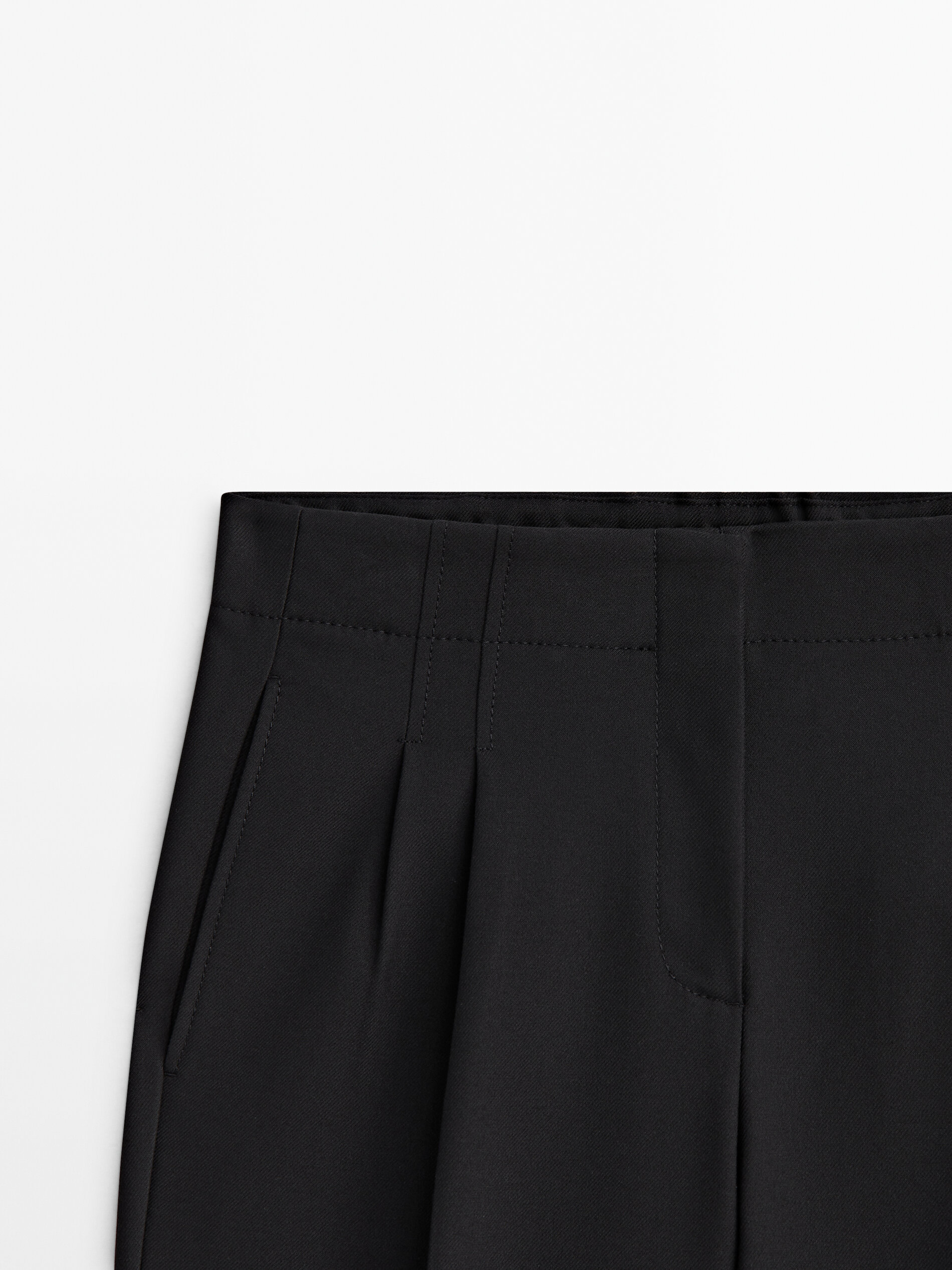 Darted jogger fit trousers Black Dressy Massimo Dutti