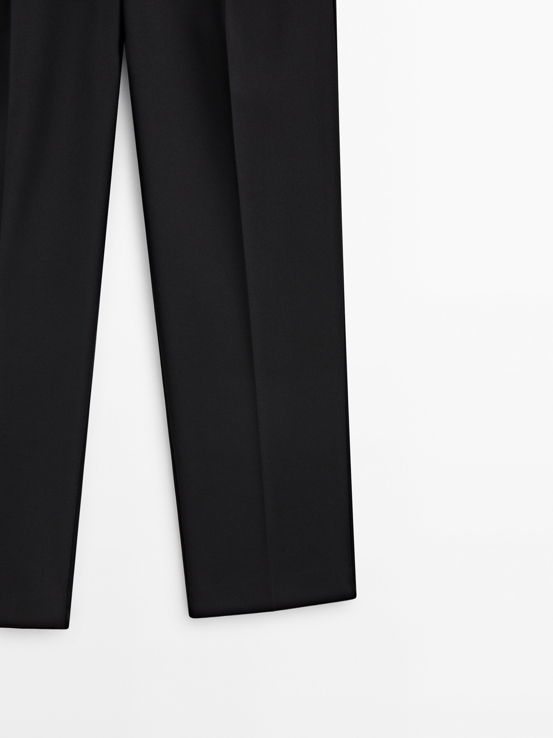 Darted jogger fit trousers Black Navy Blue Dressy Massimo Dutti