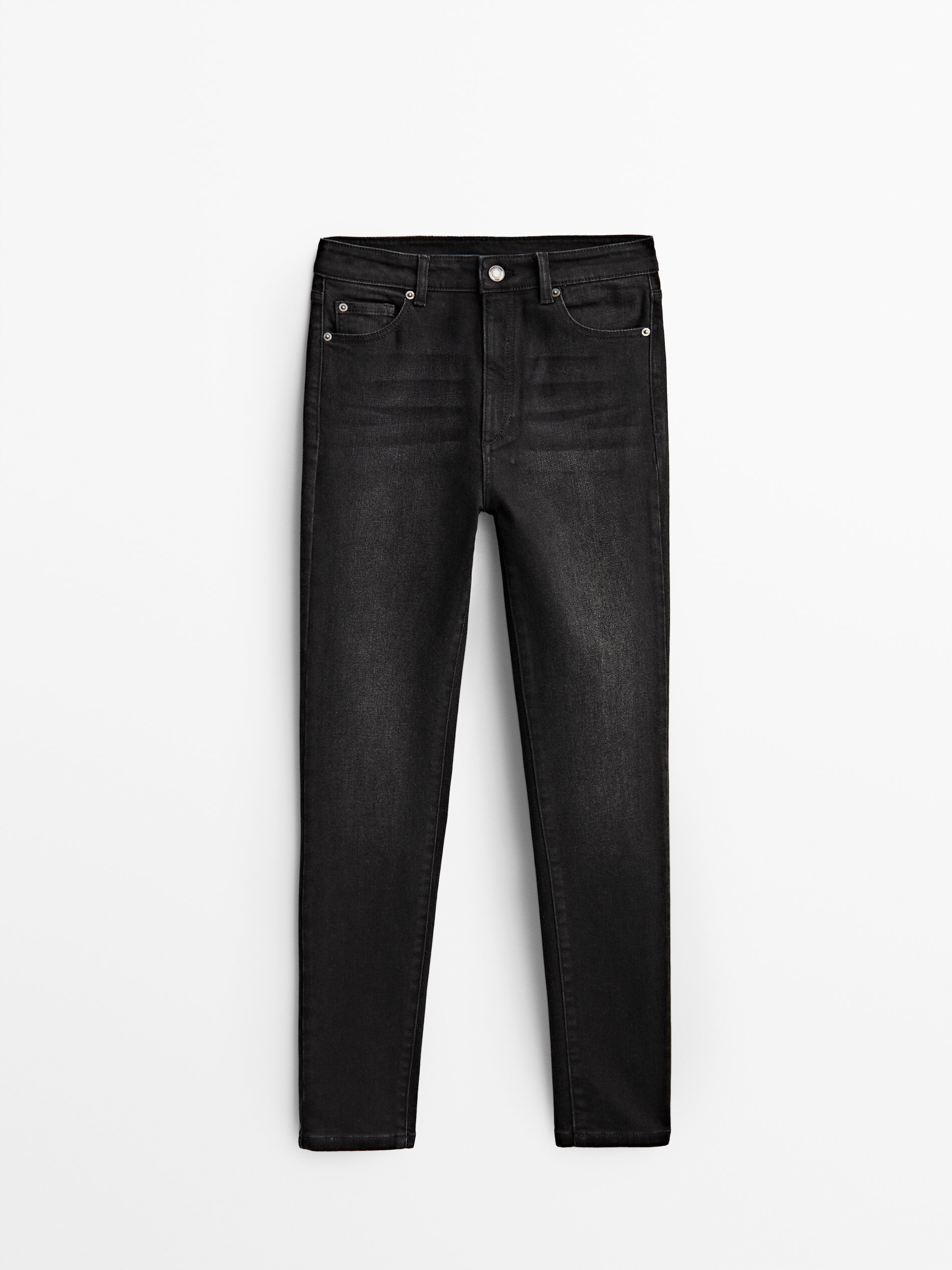 High waist skinny jeans Black Medium Blue Dressy Massimo Dutti