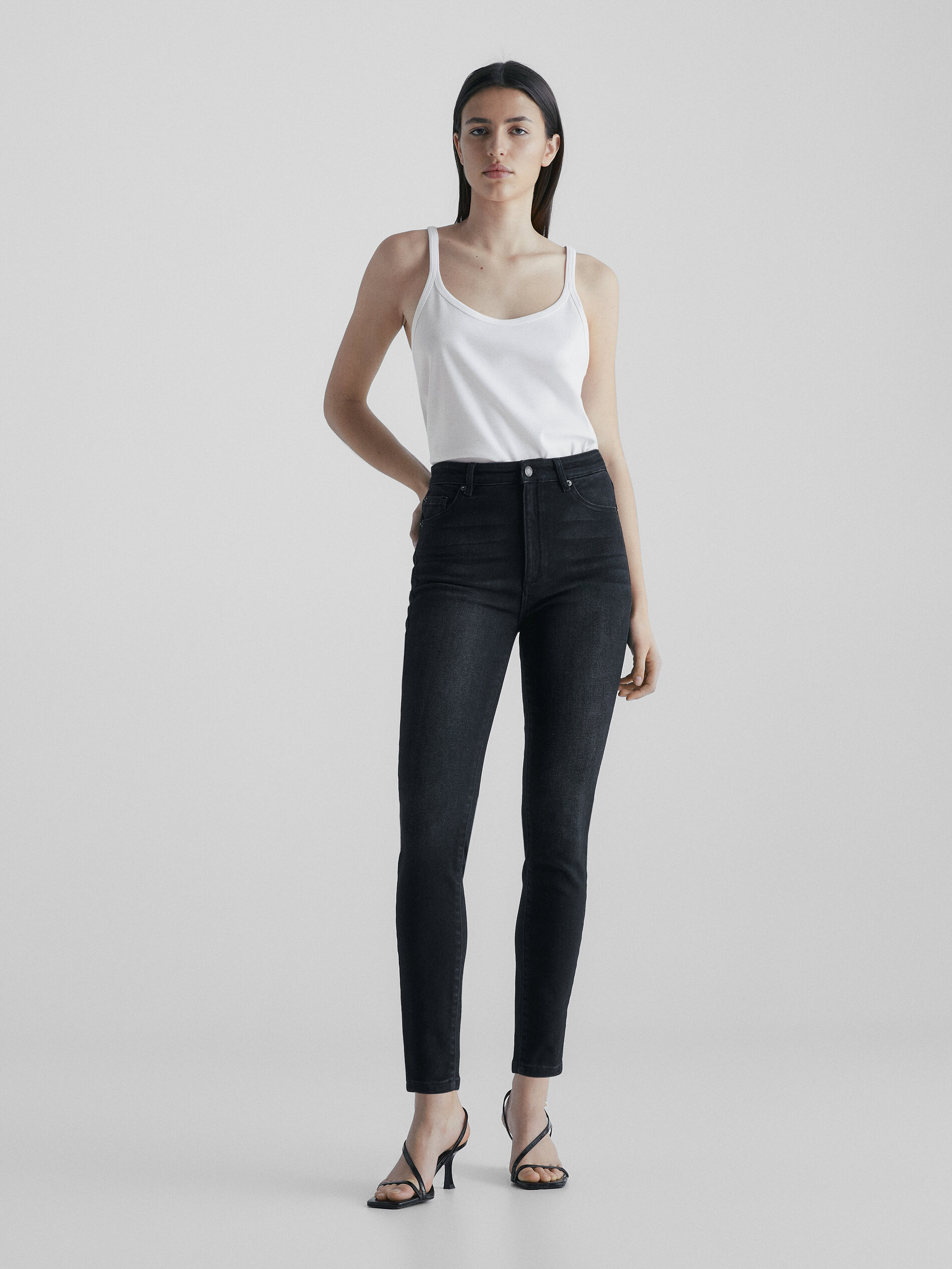 High waist skinny jeans
