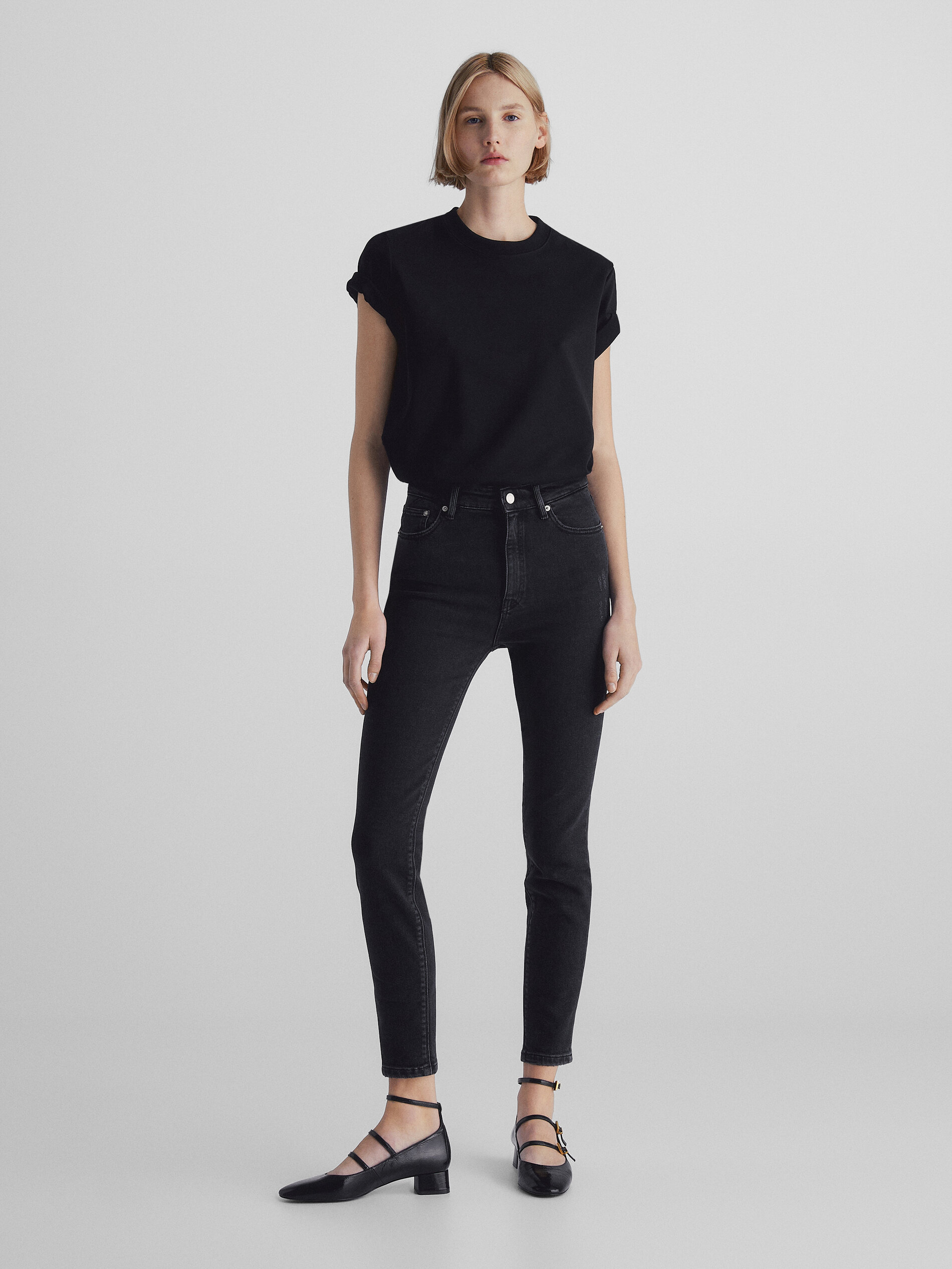 High waist skinny jeans