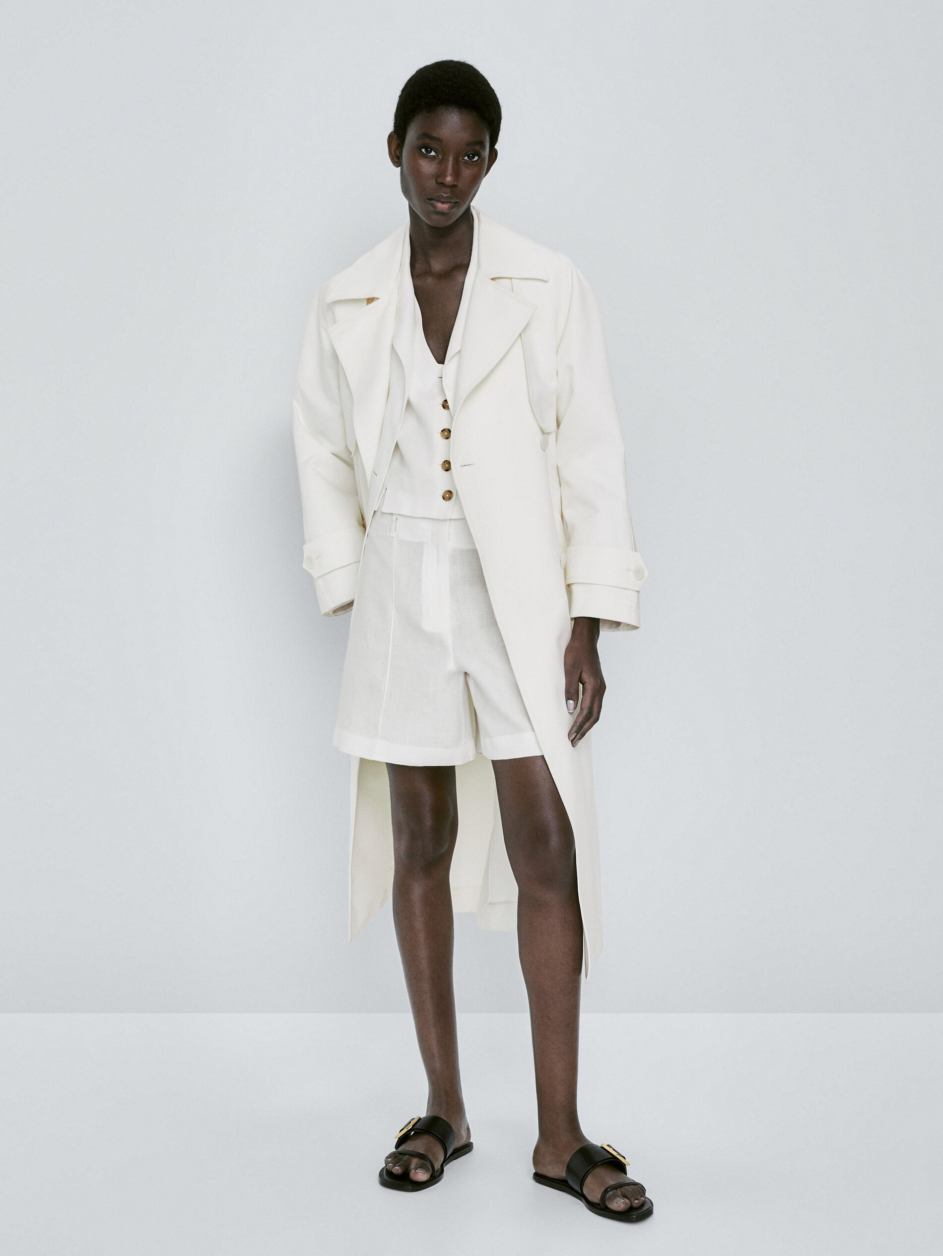 Massimo dutti white coat hotsell