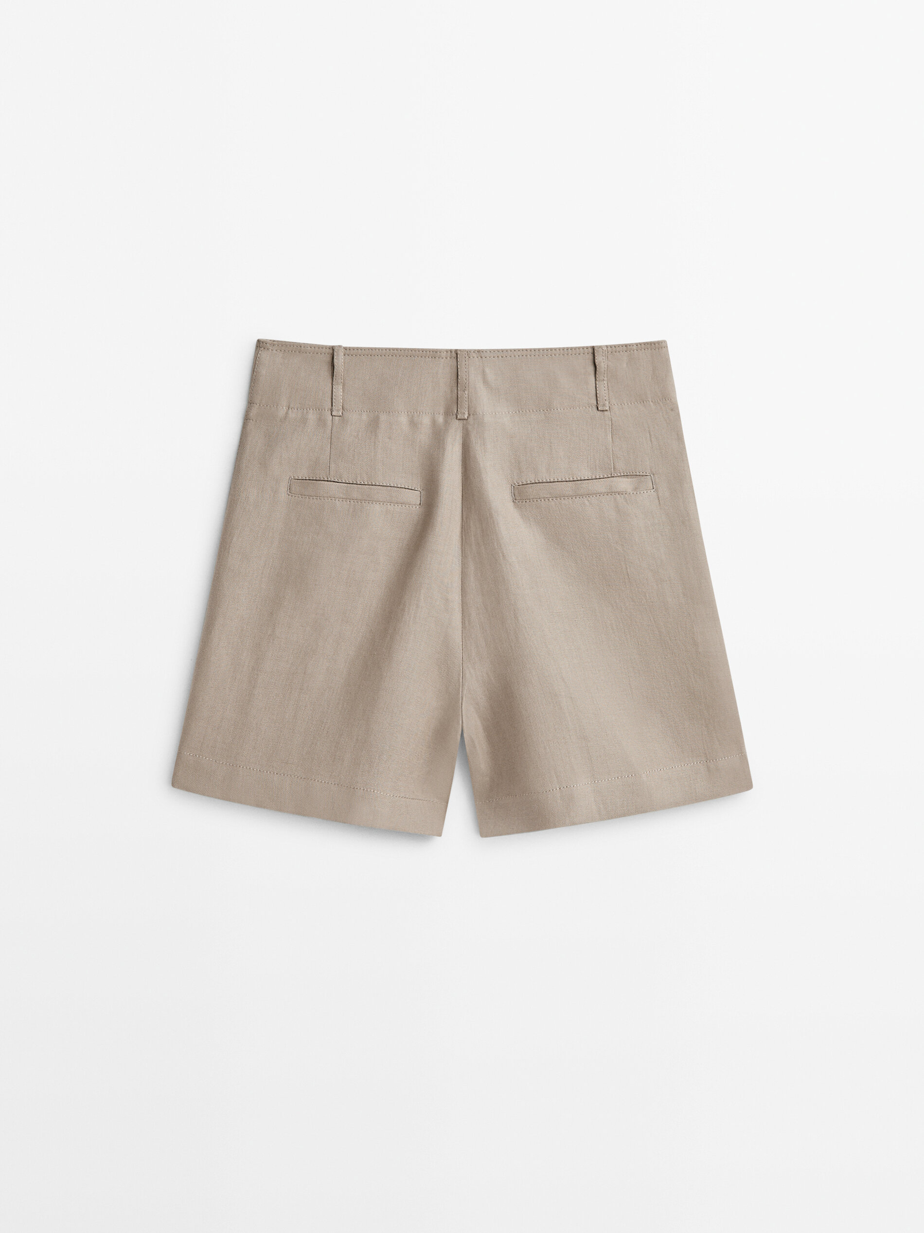 Bermuda lino detalle nervio Vis n Negro Blanco Pantalones