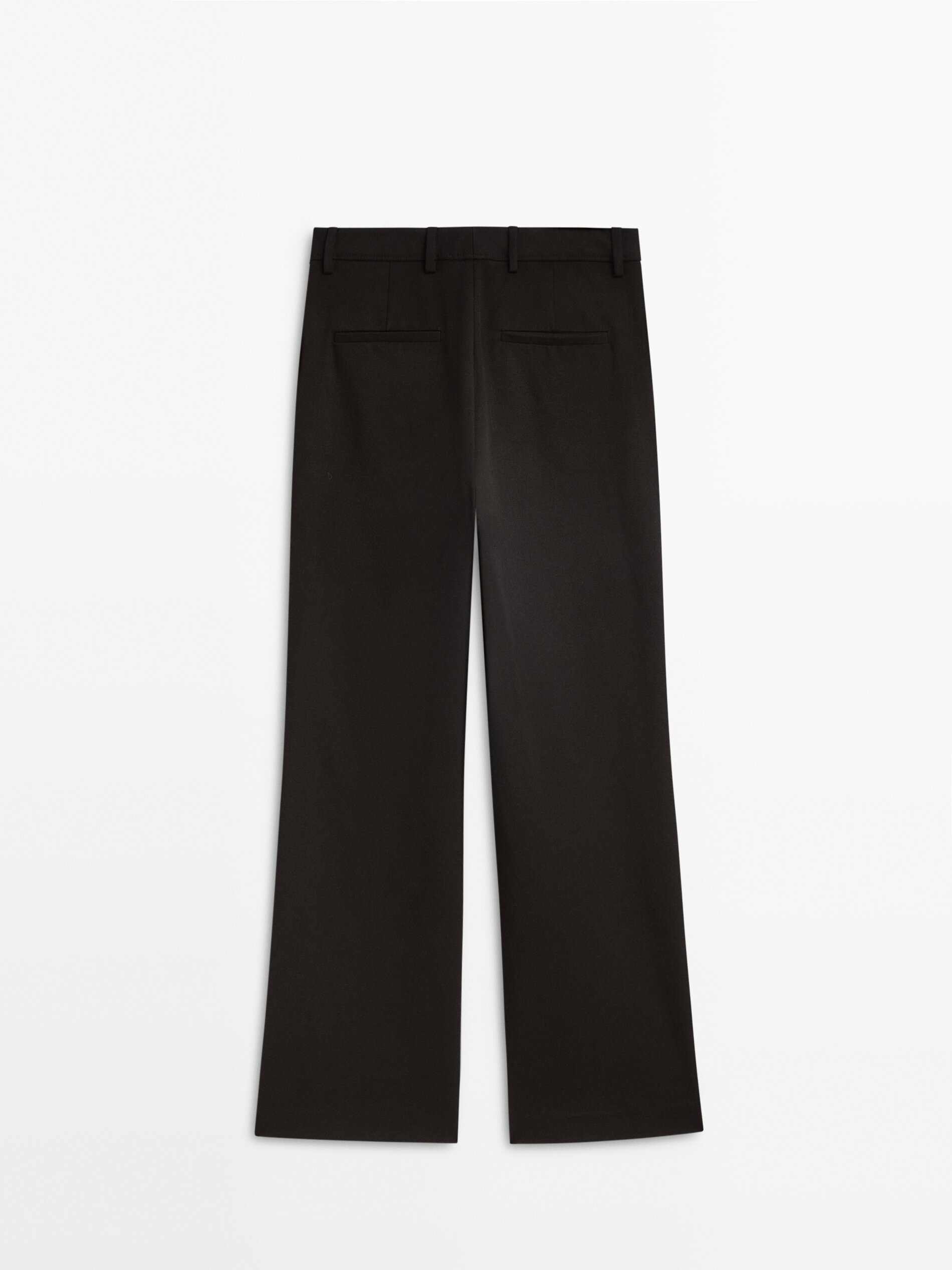 Pantalon flare taille haute Noir Habill Massimo Dutti