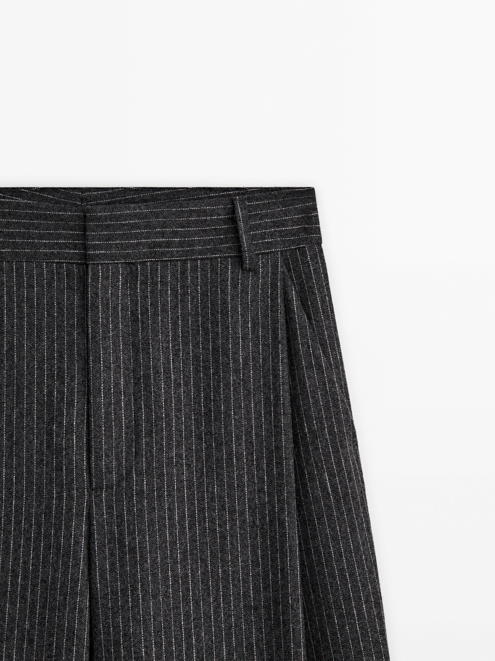 Pinstripe flannel trousers with darts co ord Grey Dressy