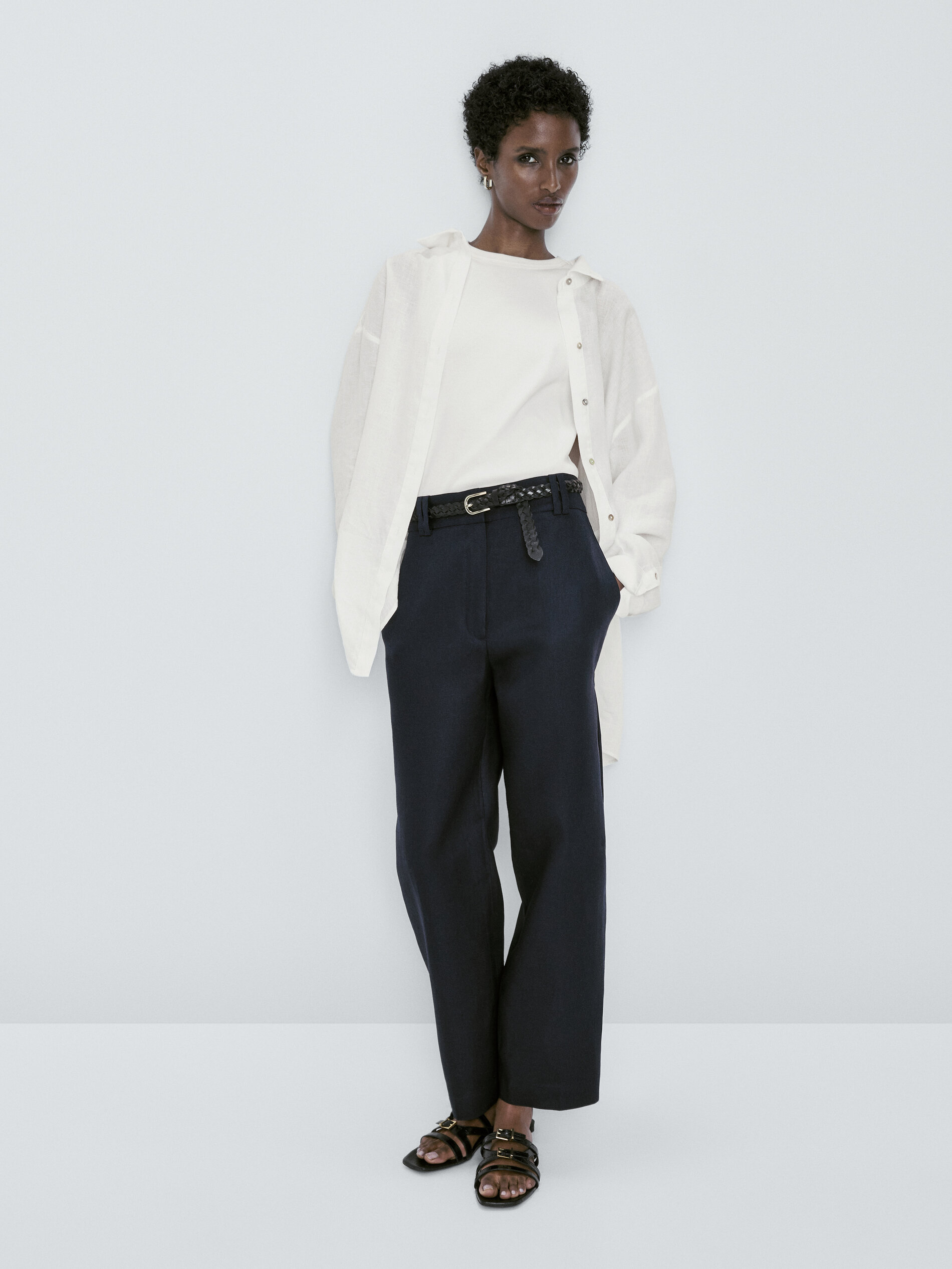 Massimo dutti sale linen trousers