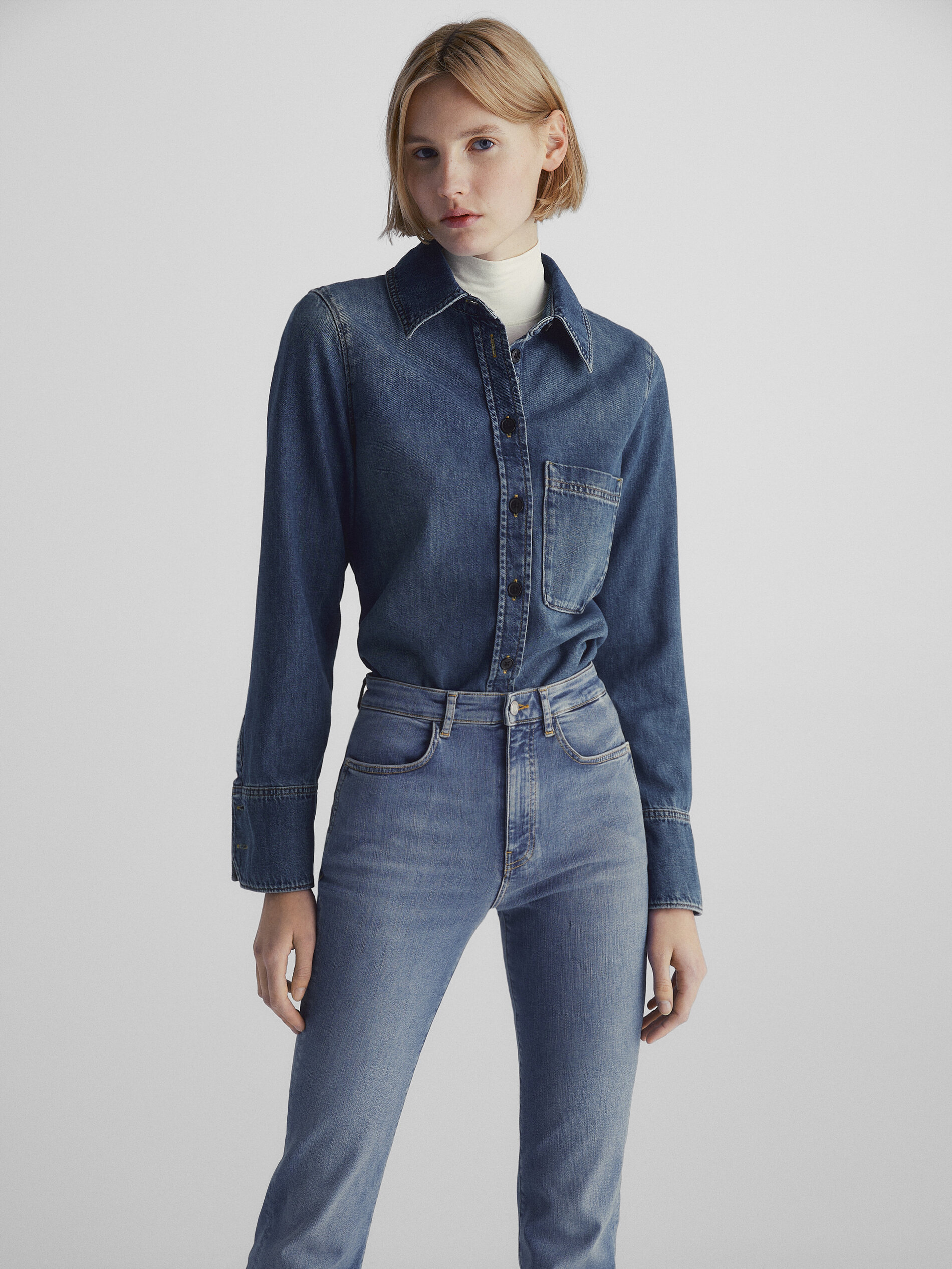 High waist skinny flare jeans