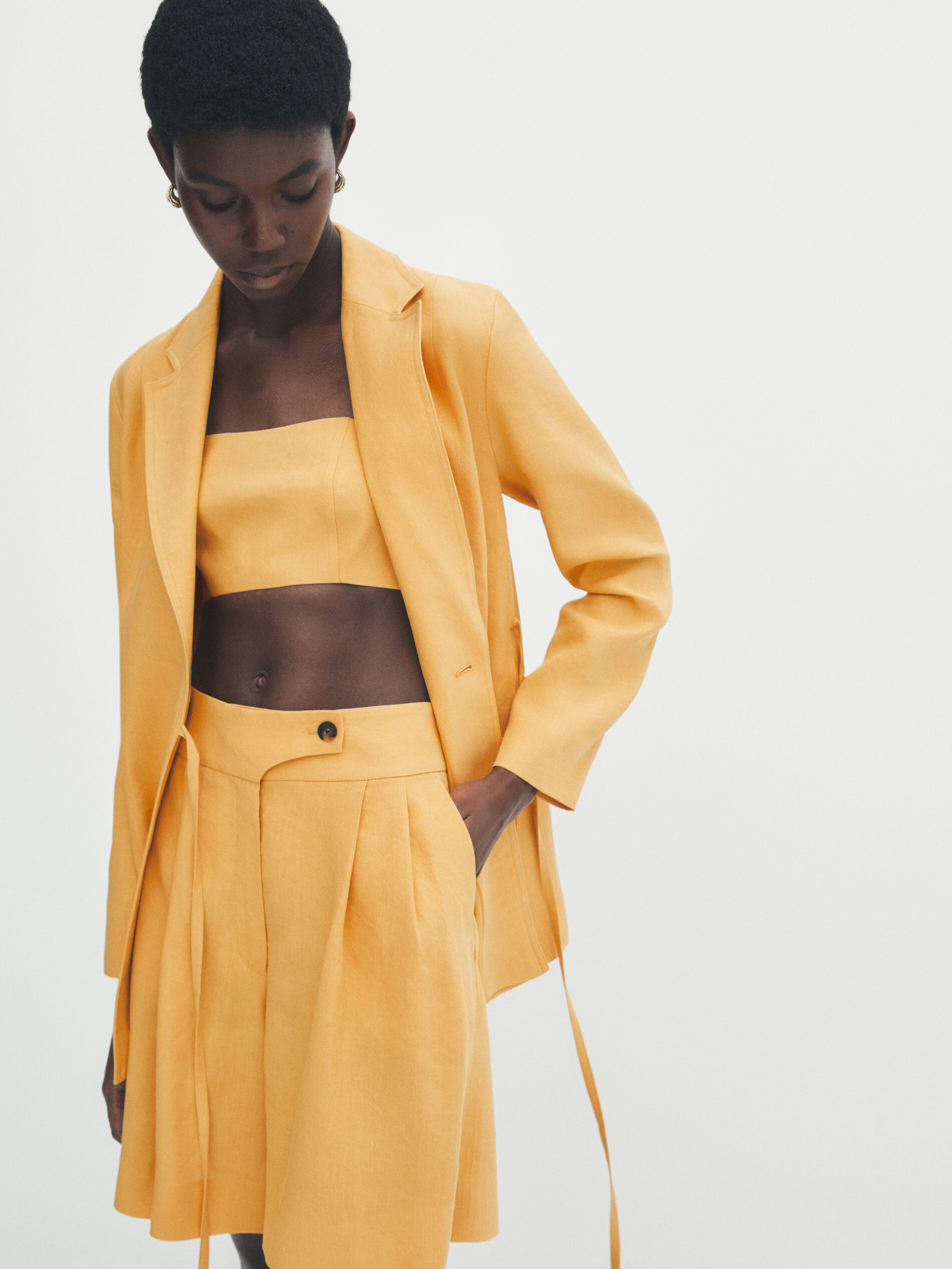 Zara mustard blazer store