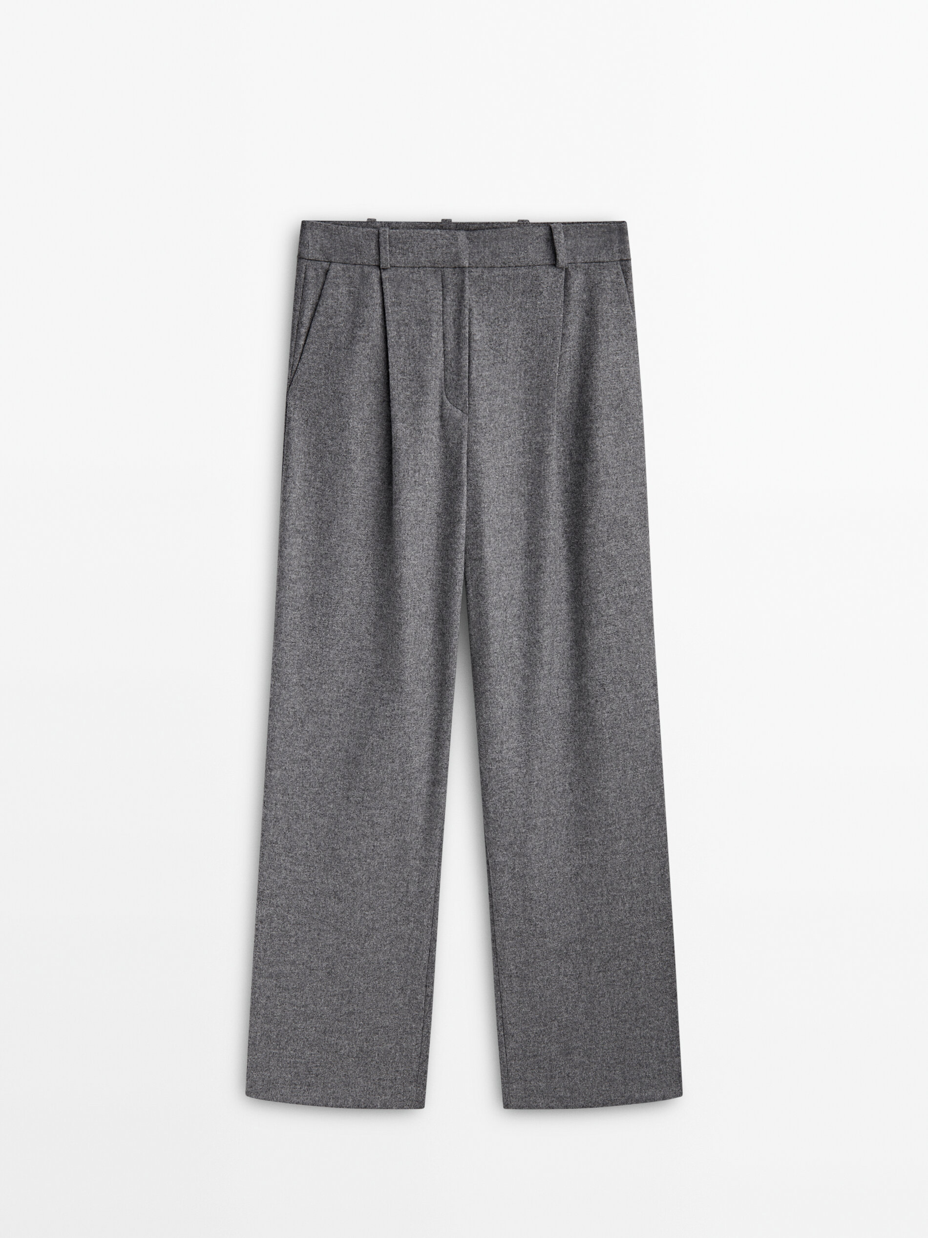 Beige Flannel Trousers 