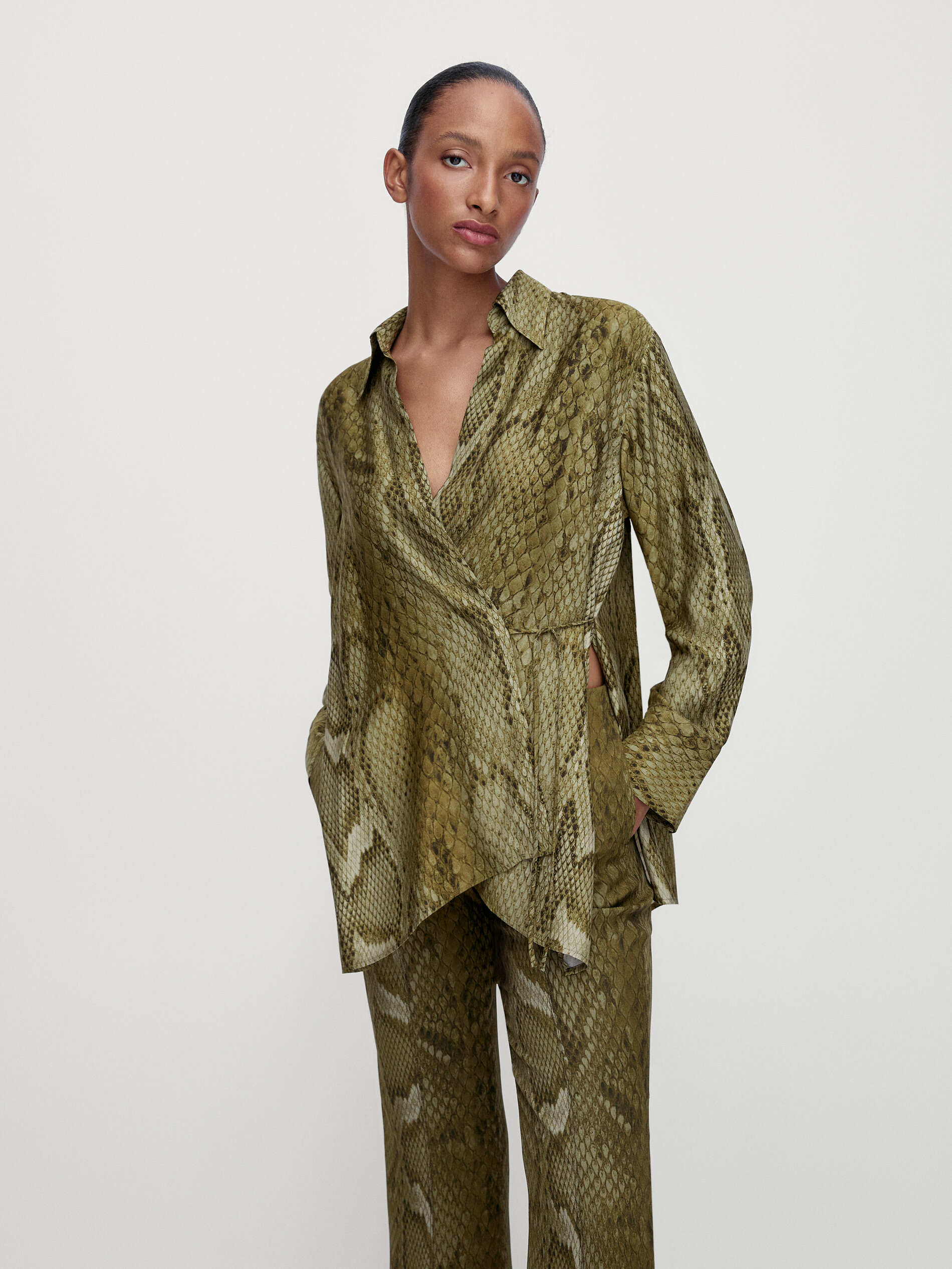Massimo dutti online snake print dress