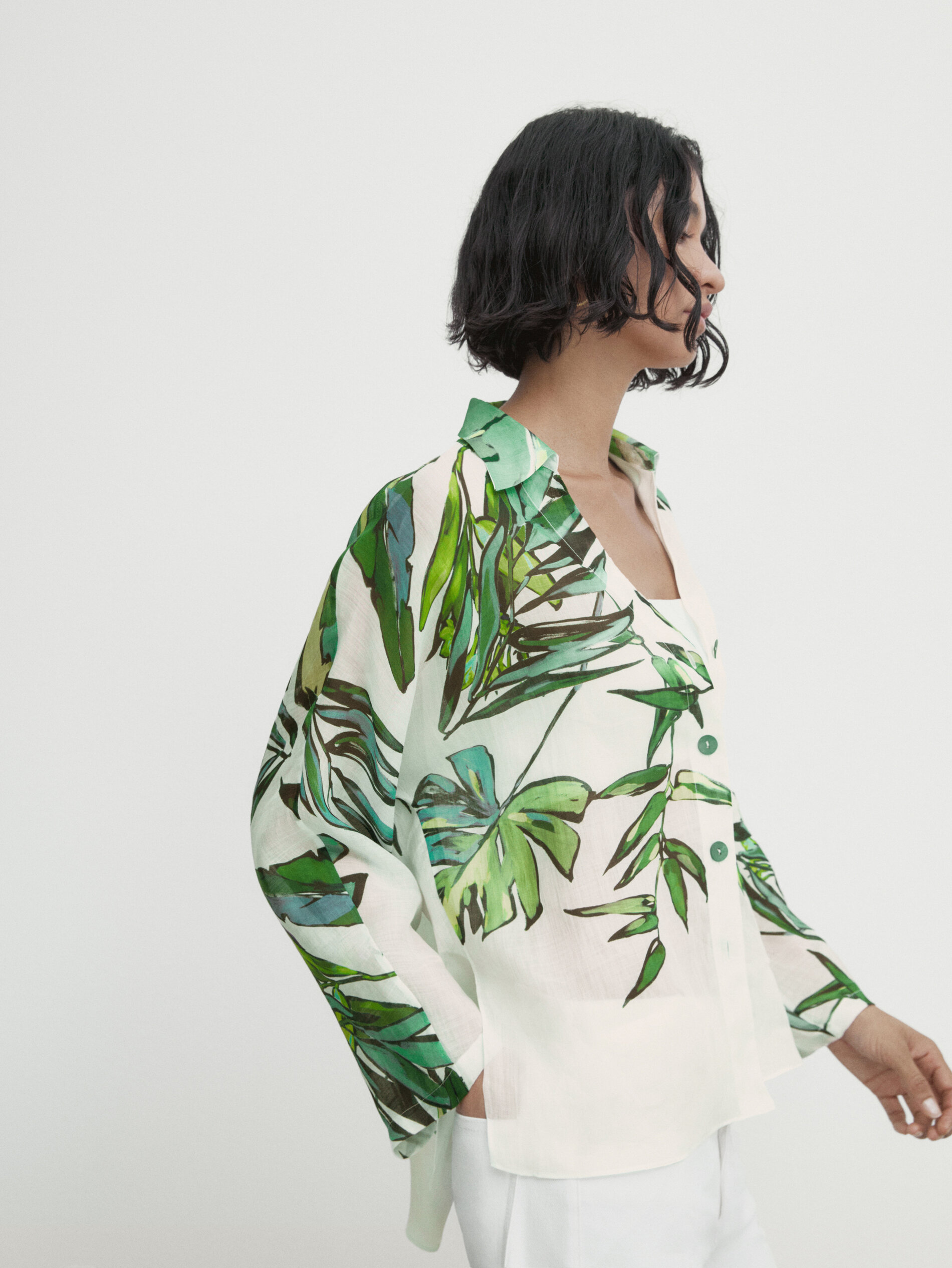 Palm tree print clothing top