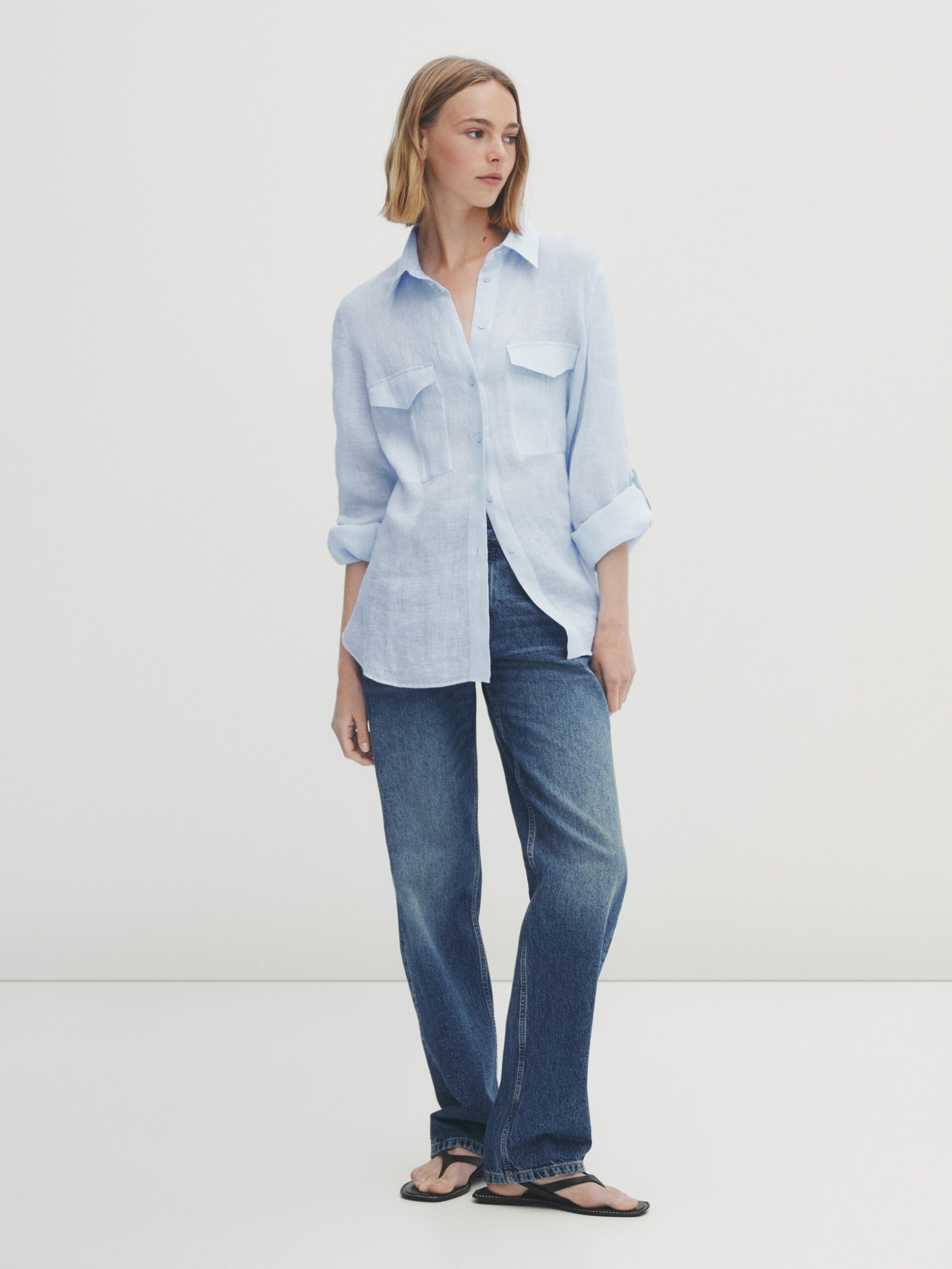 Chemise en lin massimo dutti deals