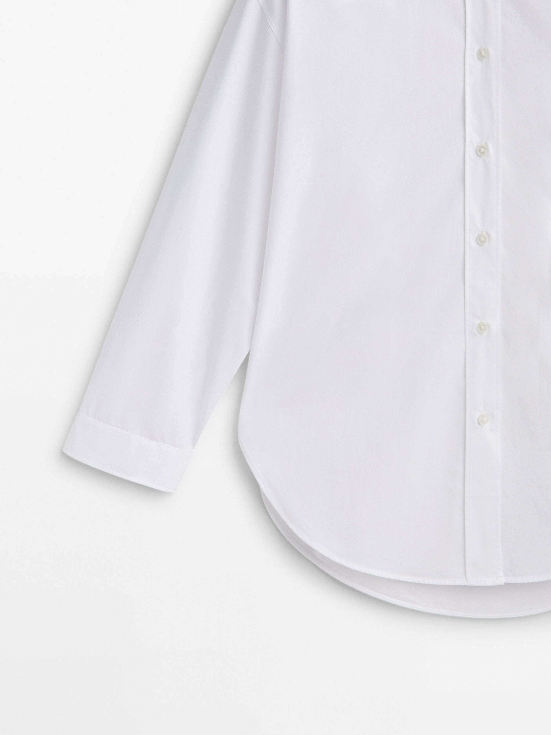Cotton poplin shirt · White · Shirts | Massimo Dutti