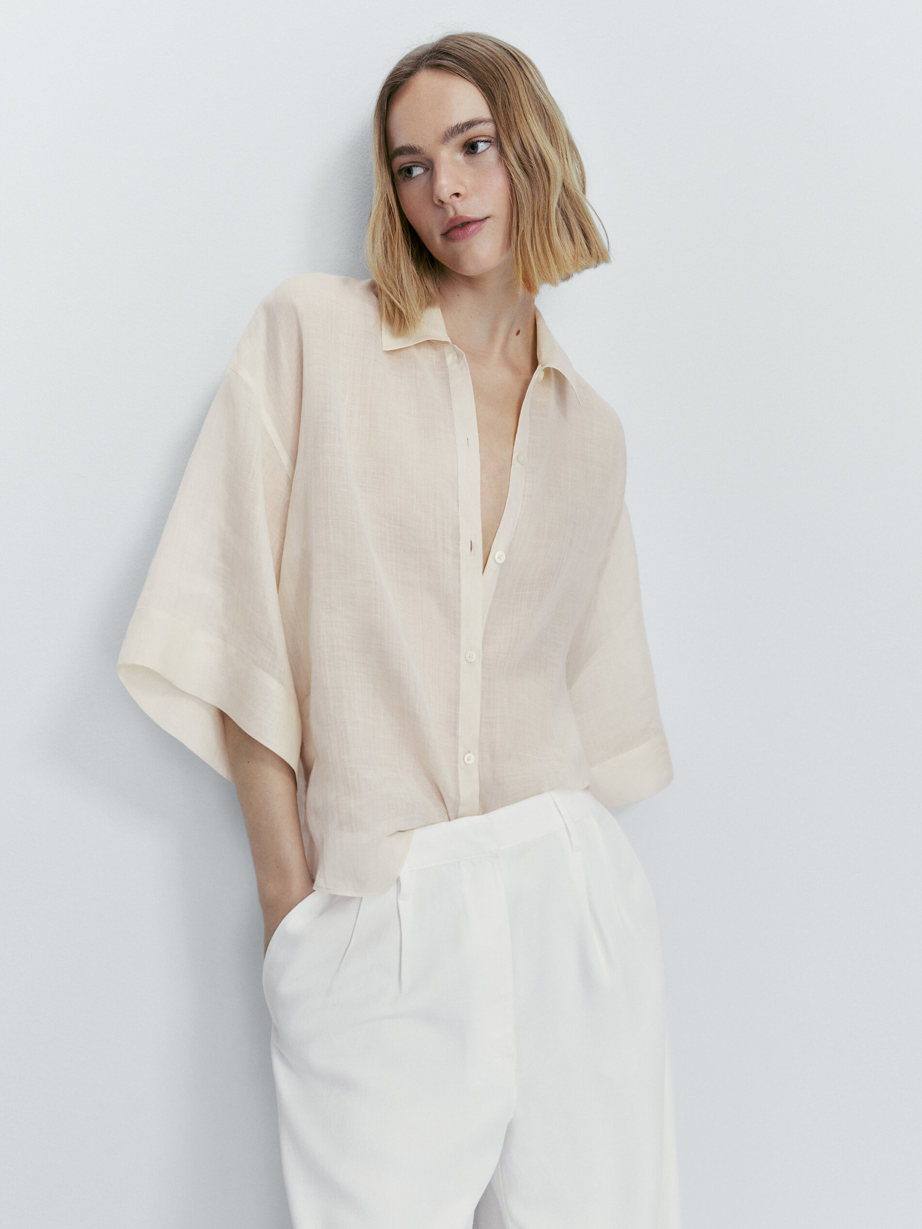Camicia in 100 rami a maniche corte