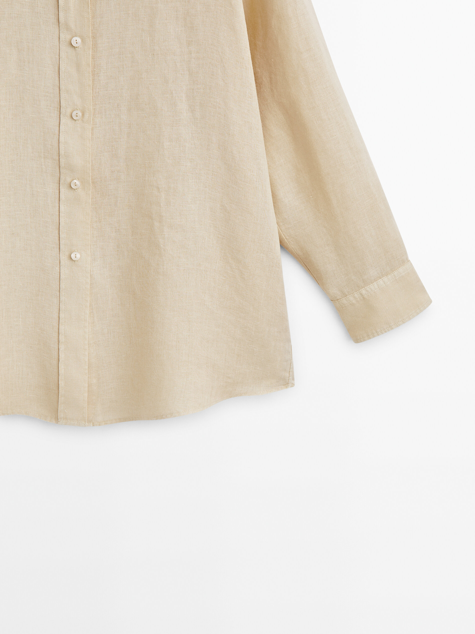 Co-ordinated oversize shirt in 100% linen · Beige · Shirts