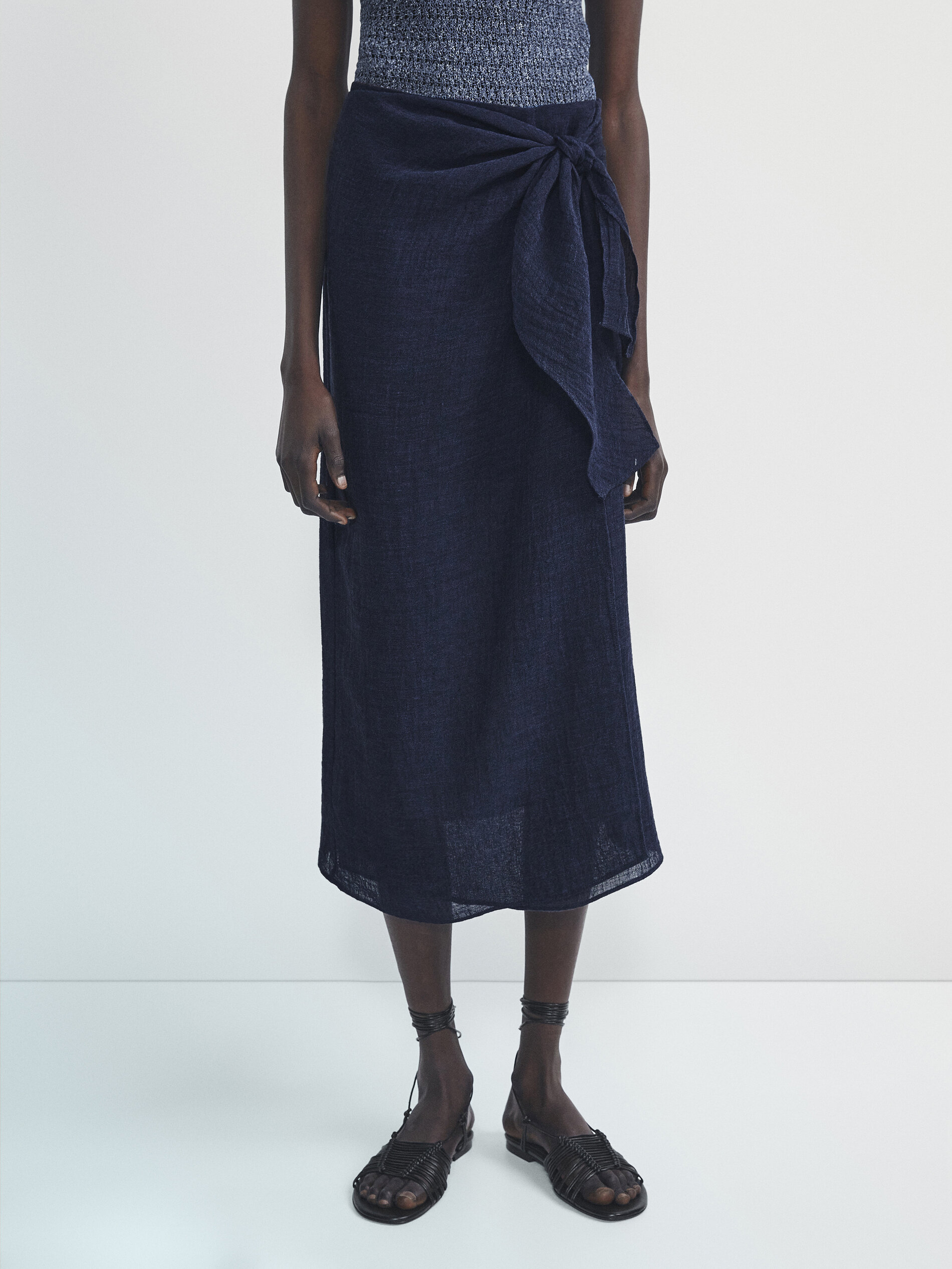 Long knit hotsell wrap skirt