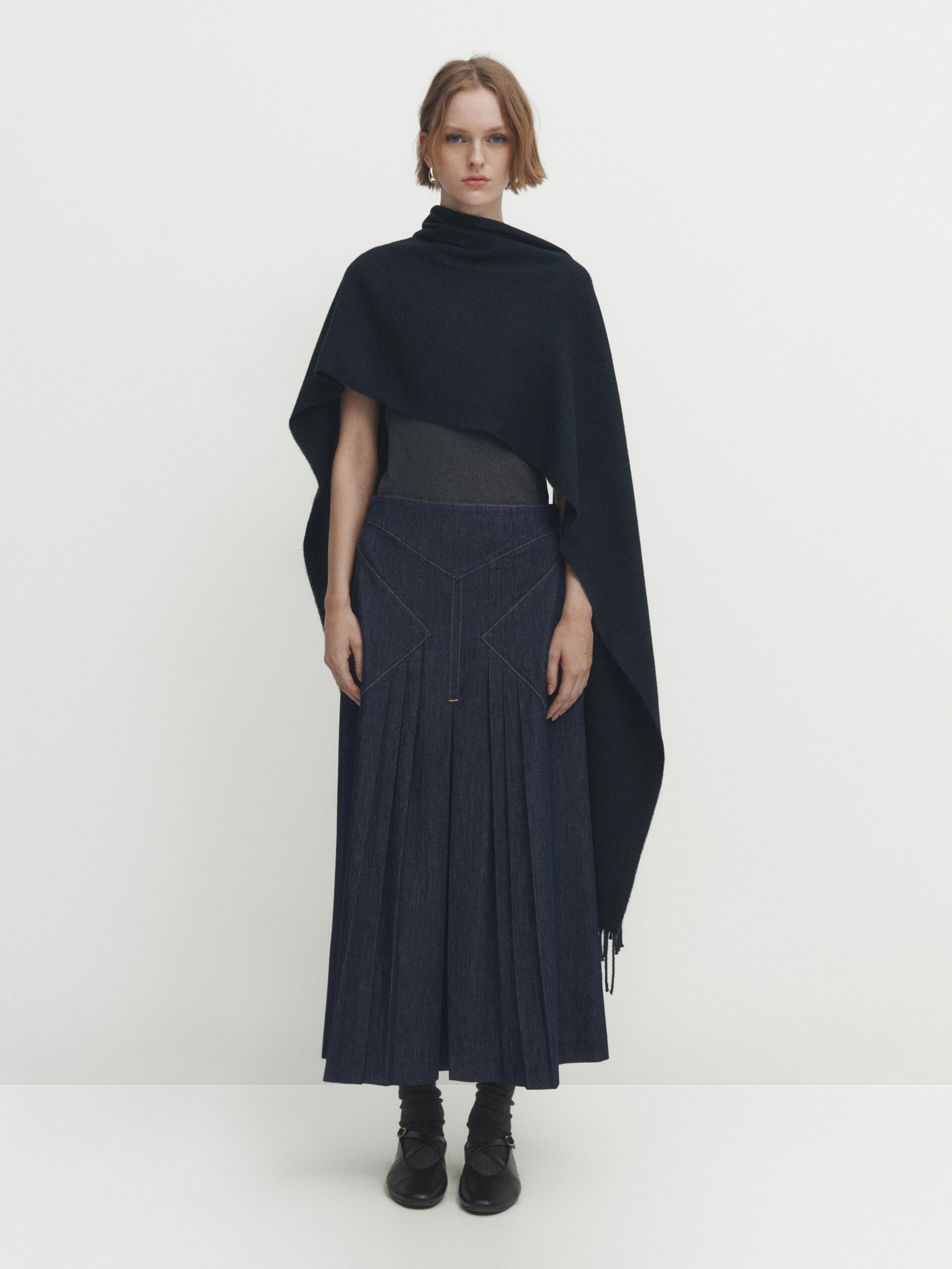 Saia plissada sale massimo dutti