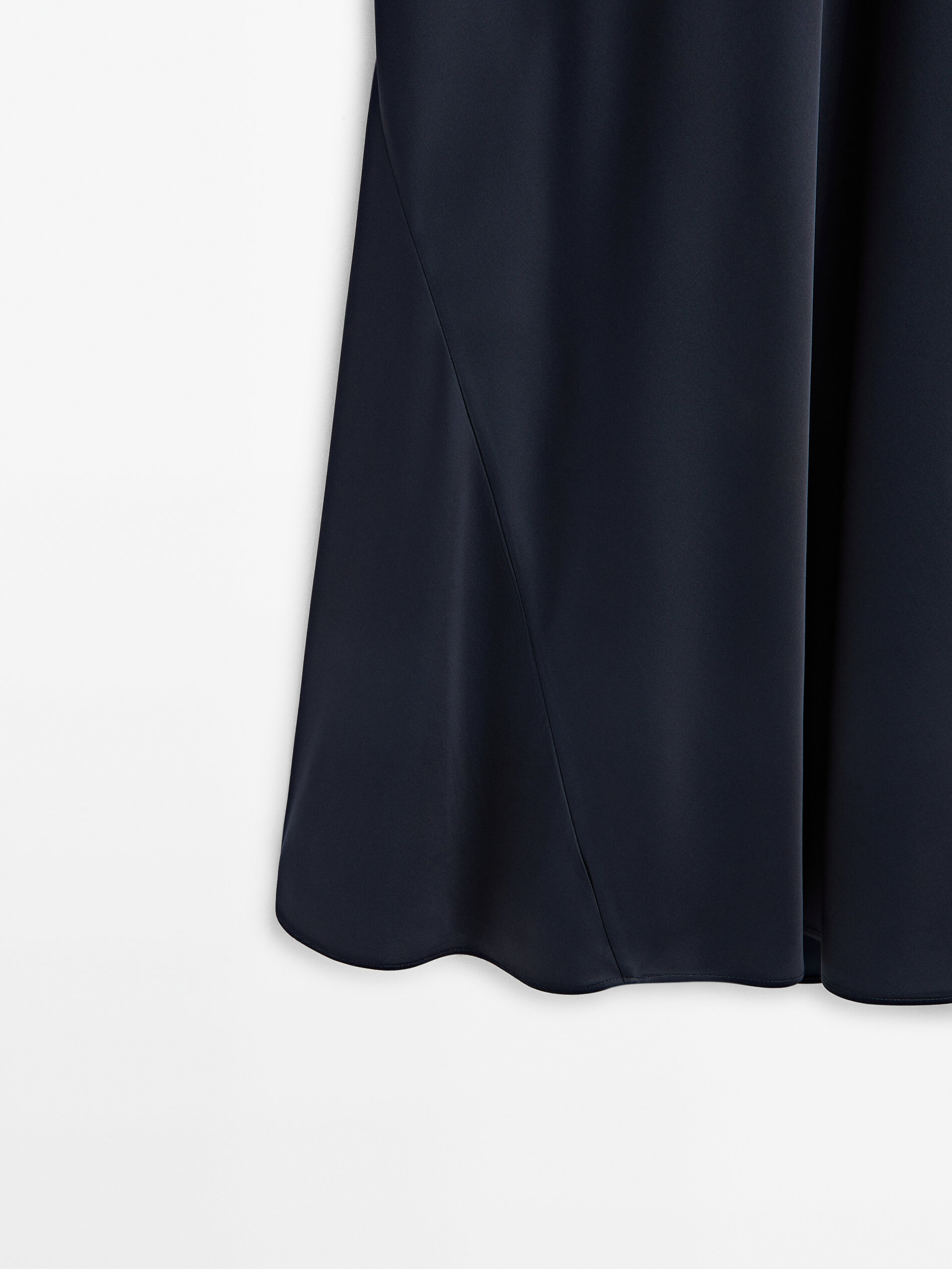 Massimo dutti black cheap satin skirt