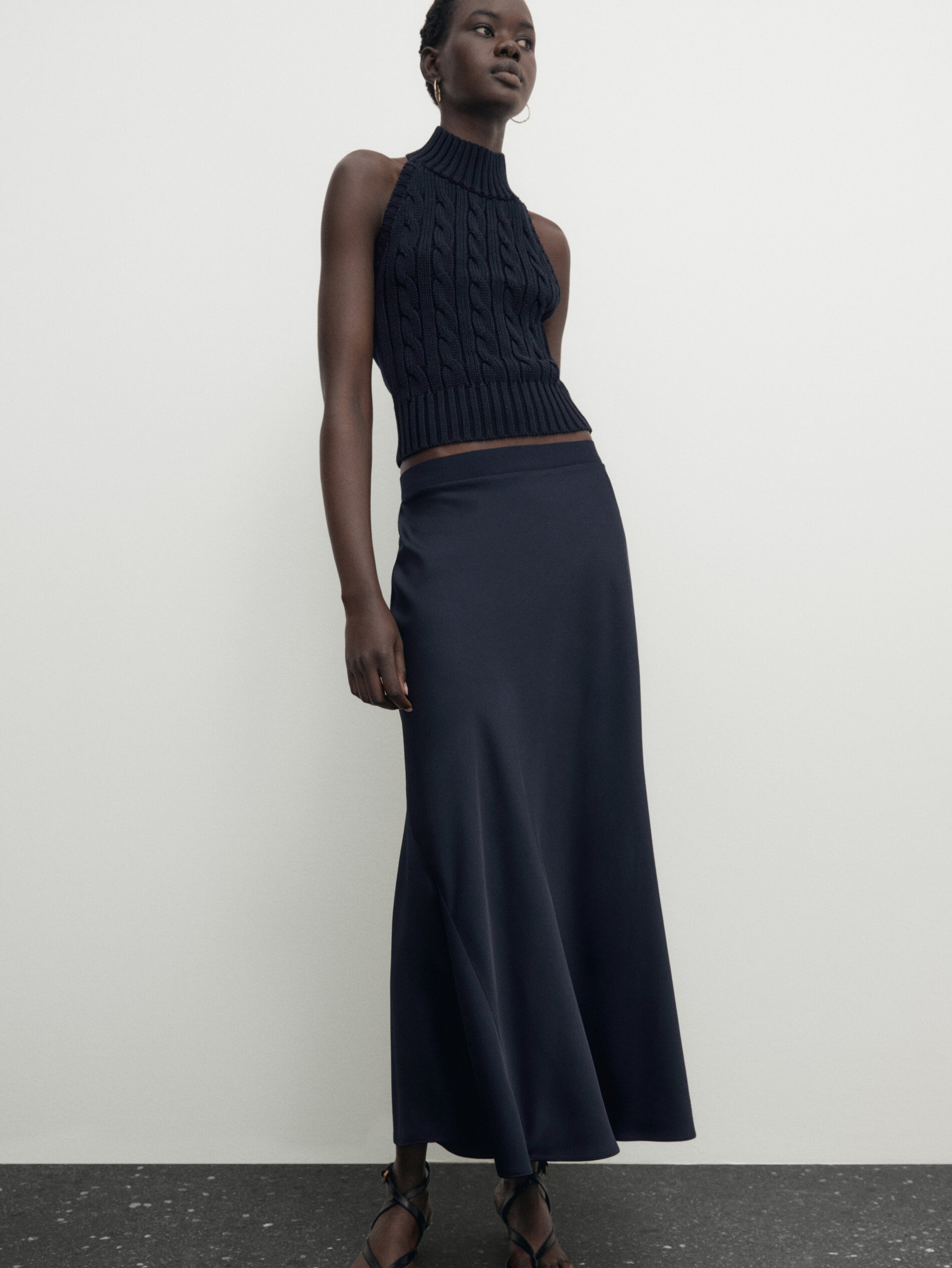 Satin skirt massimo dutti hotsell