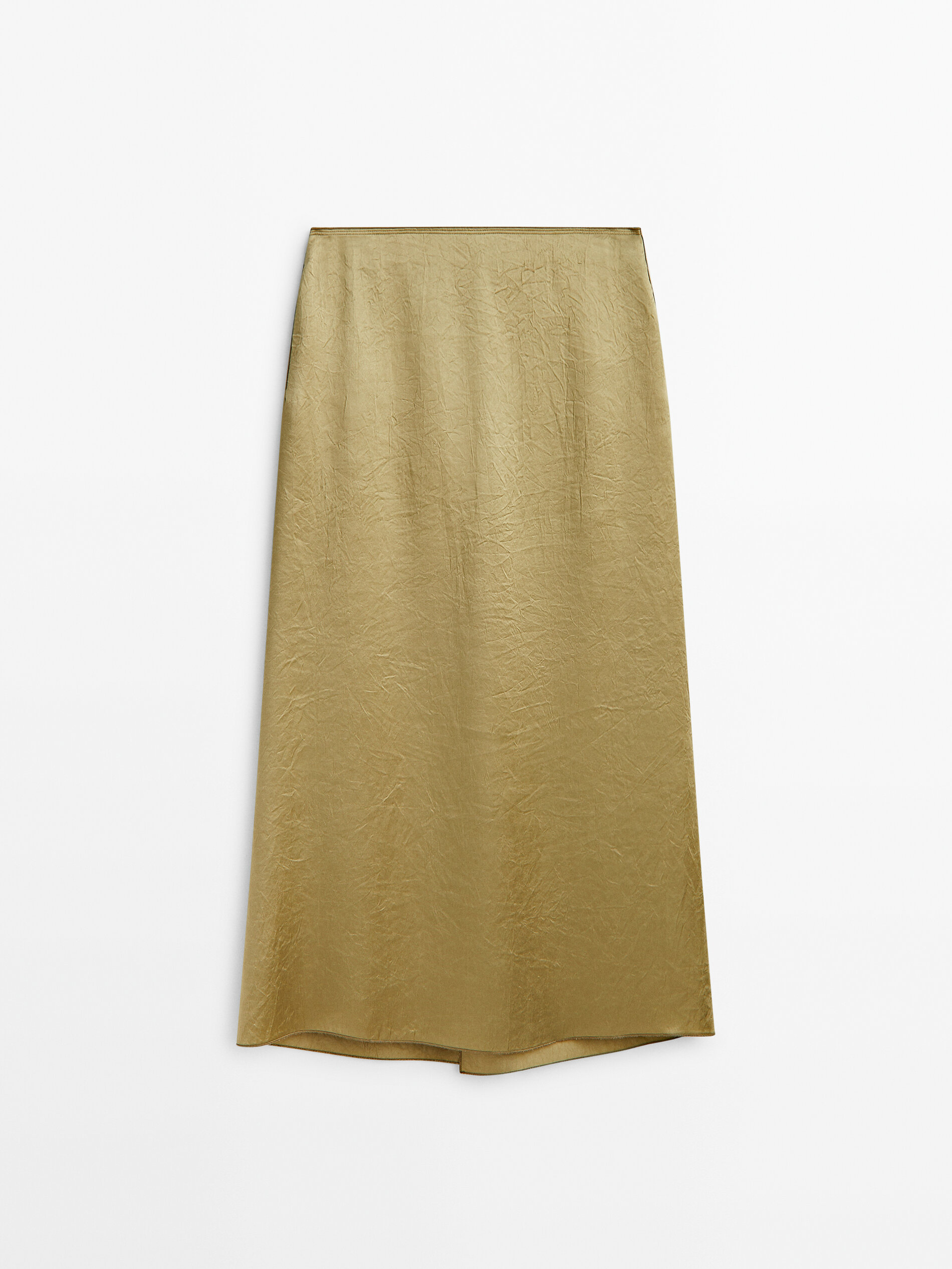 Massimo dutti clearance green leather skirt