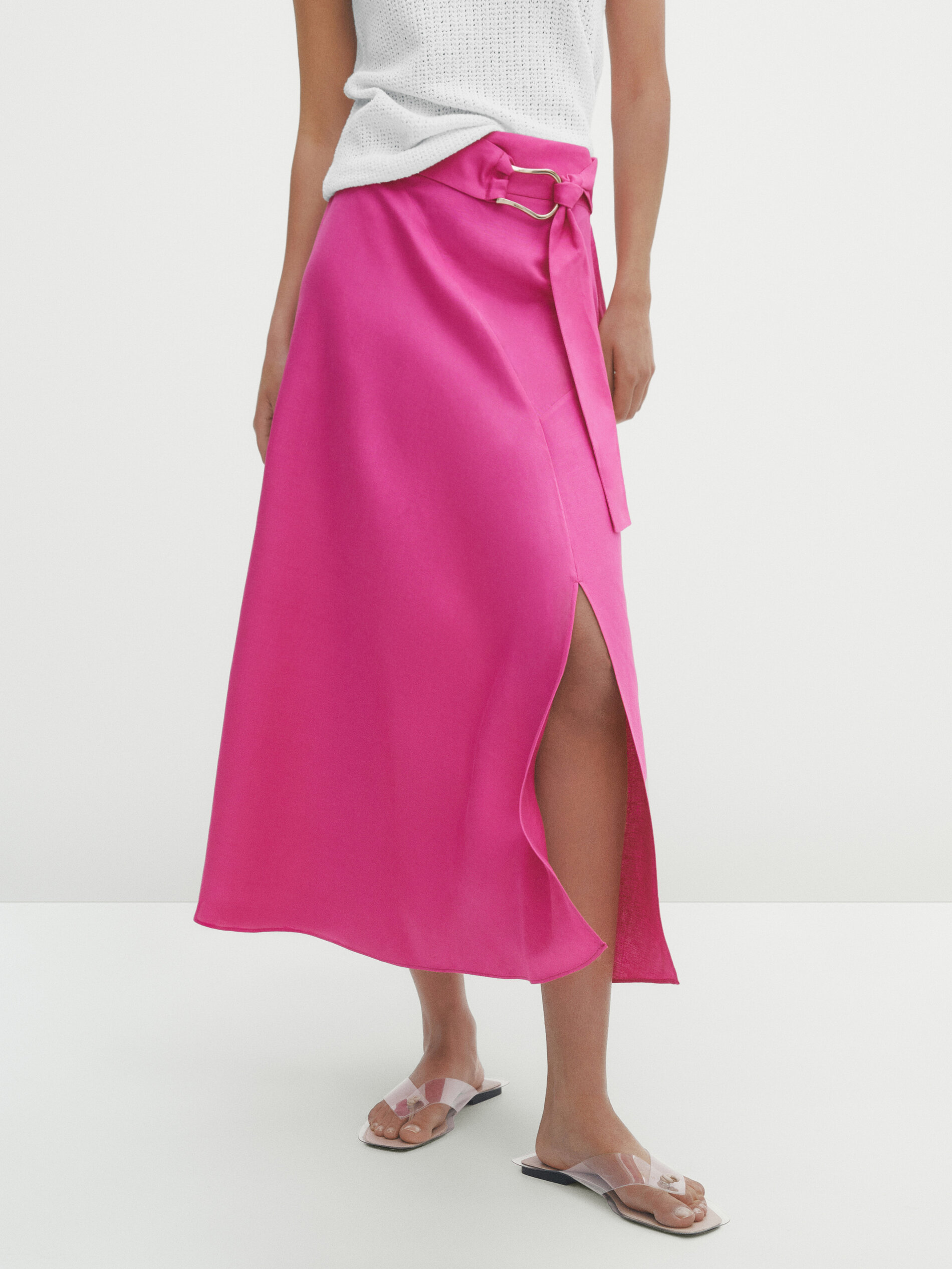 Jupe midi boucle dor e