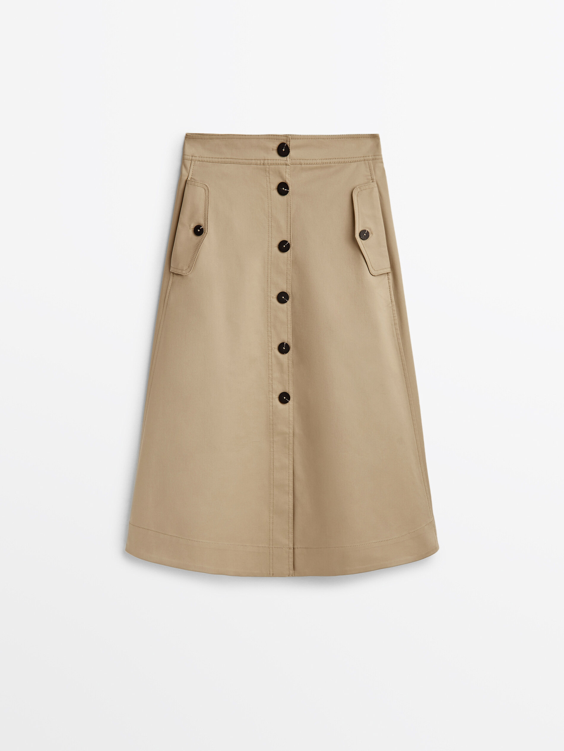 Beige skirt with buttons clearance