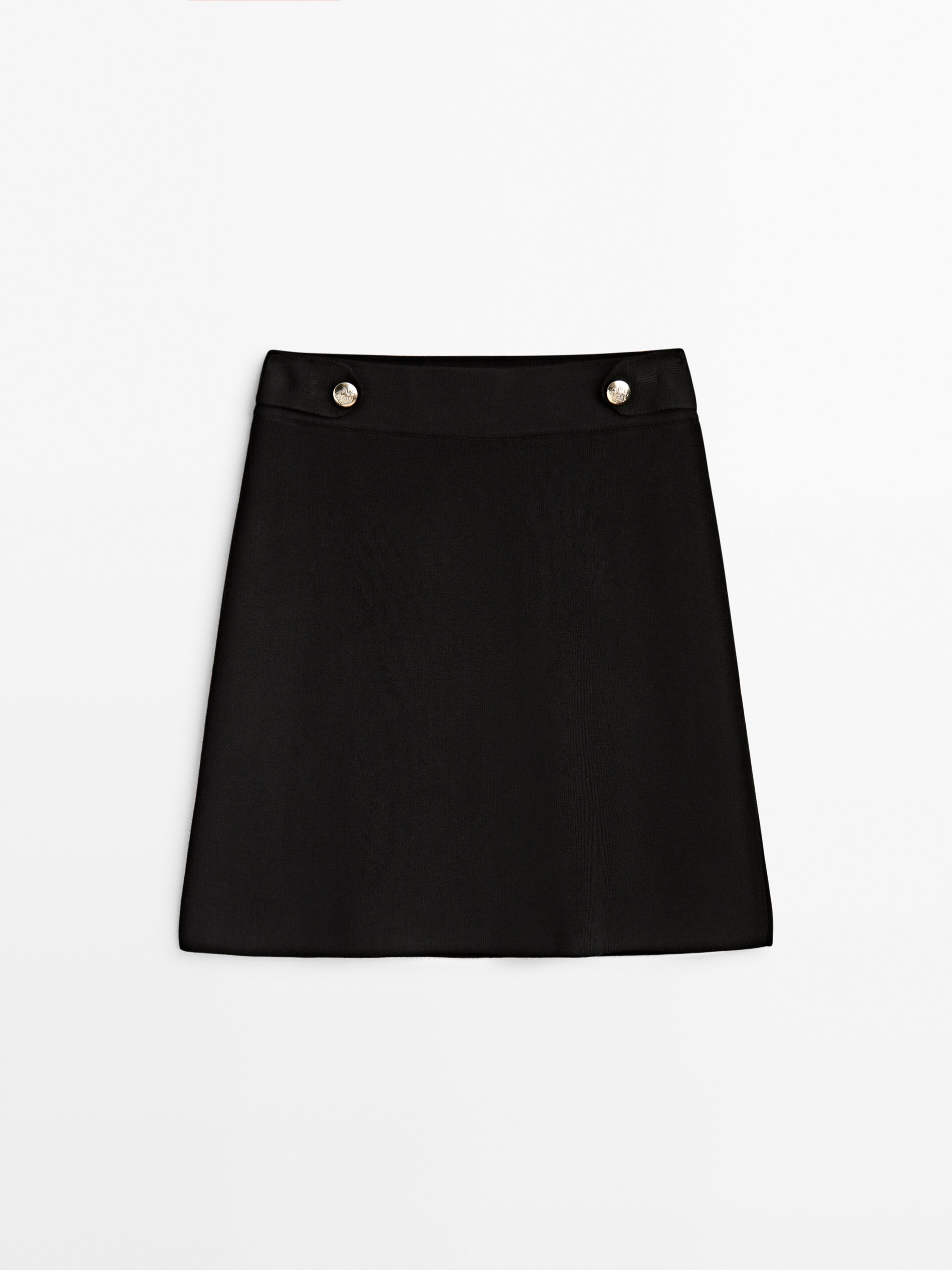 Short knit skirt with button detail Black Smart Skirts