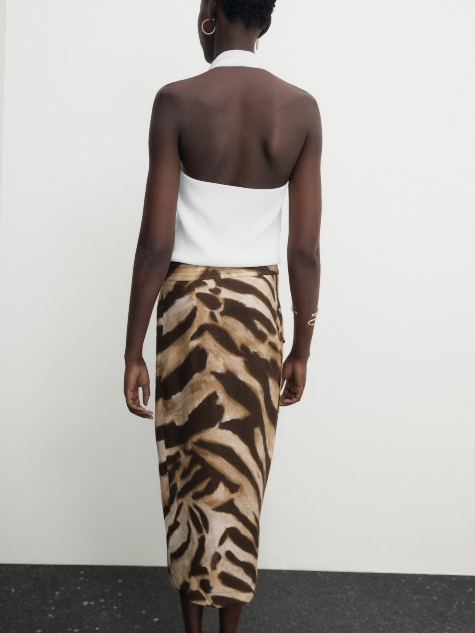 Brown skirt outlet massimo dutti