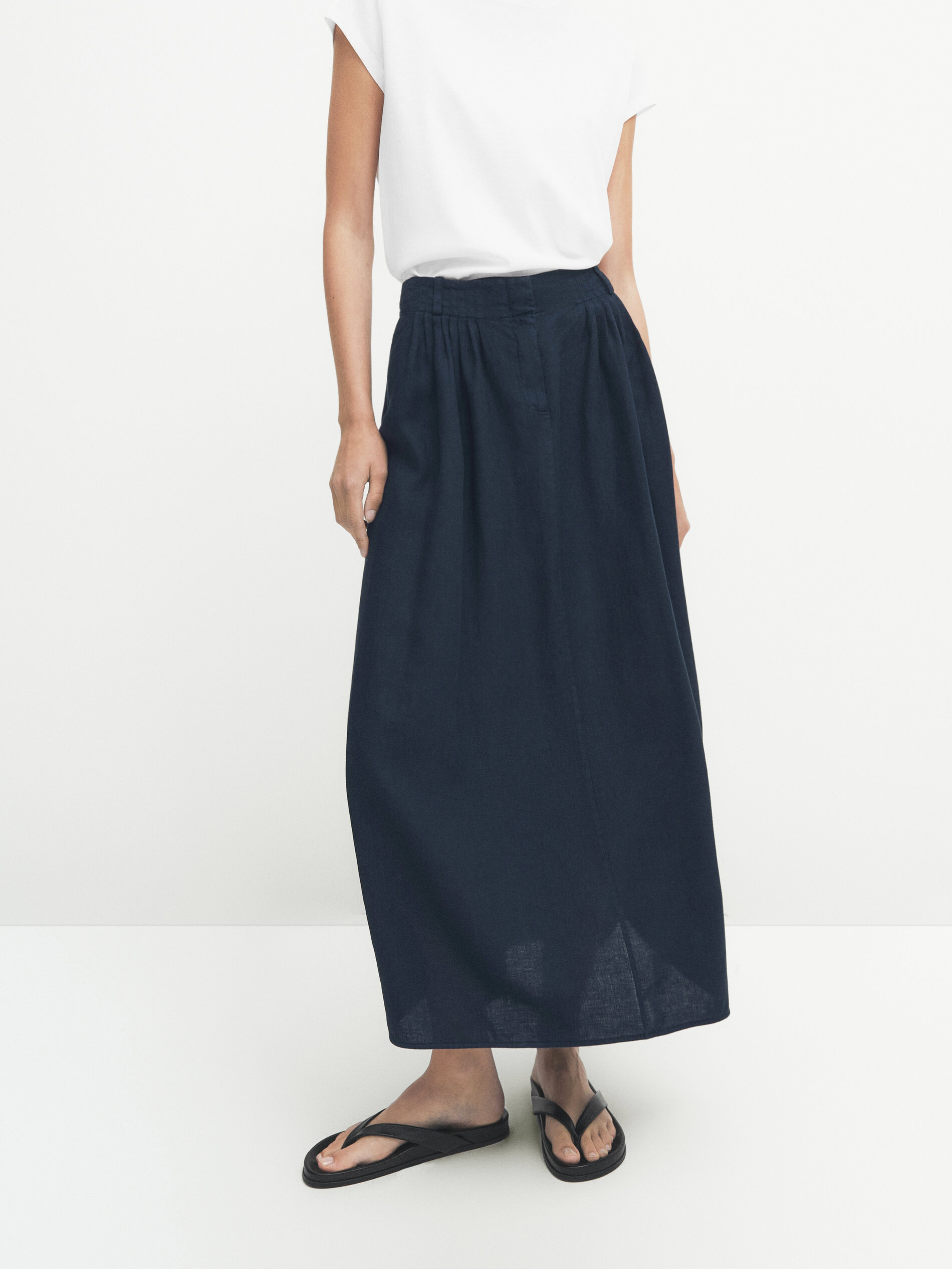 Midi skirt top linen