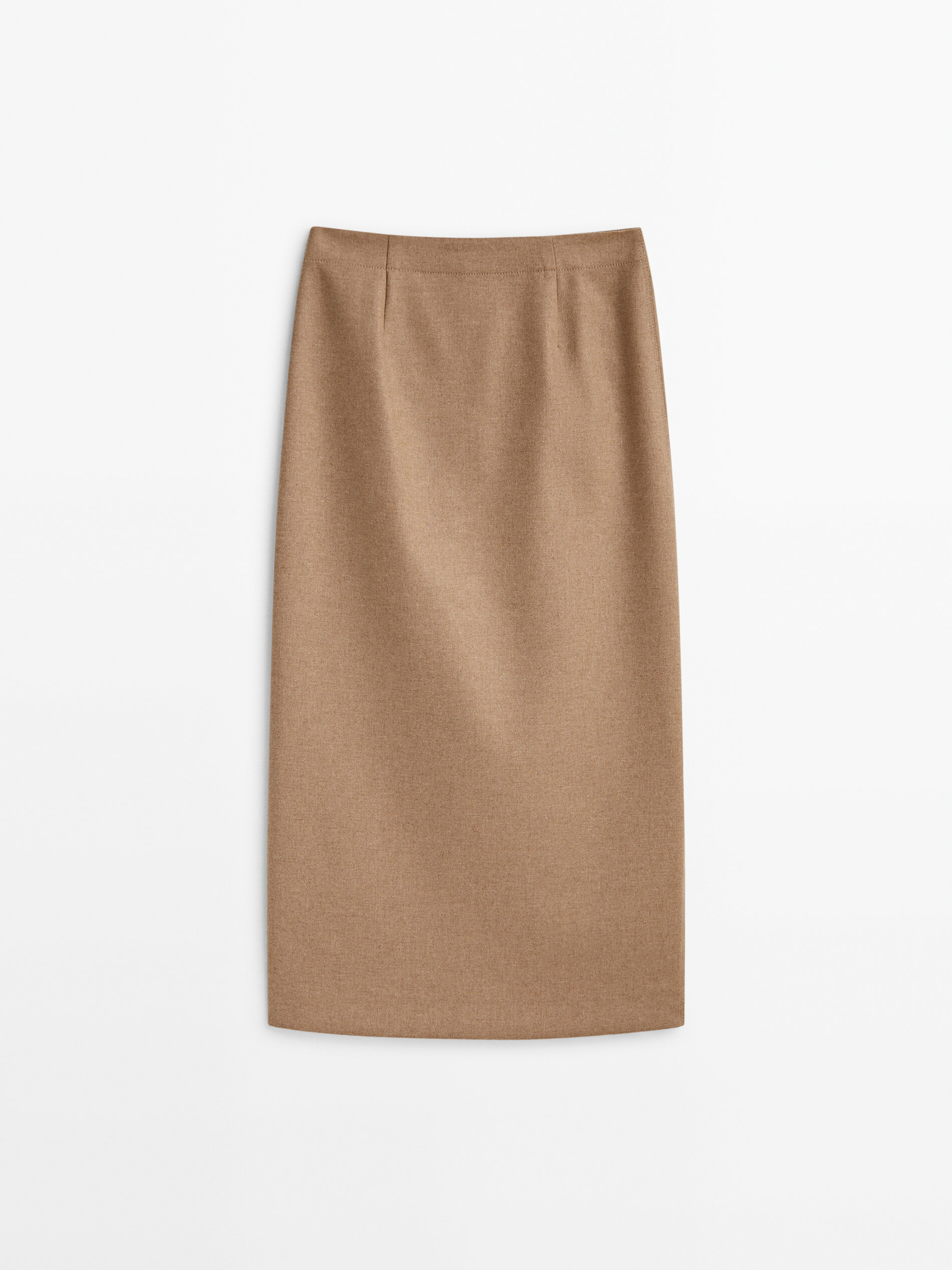 Long camel shop wool skirt