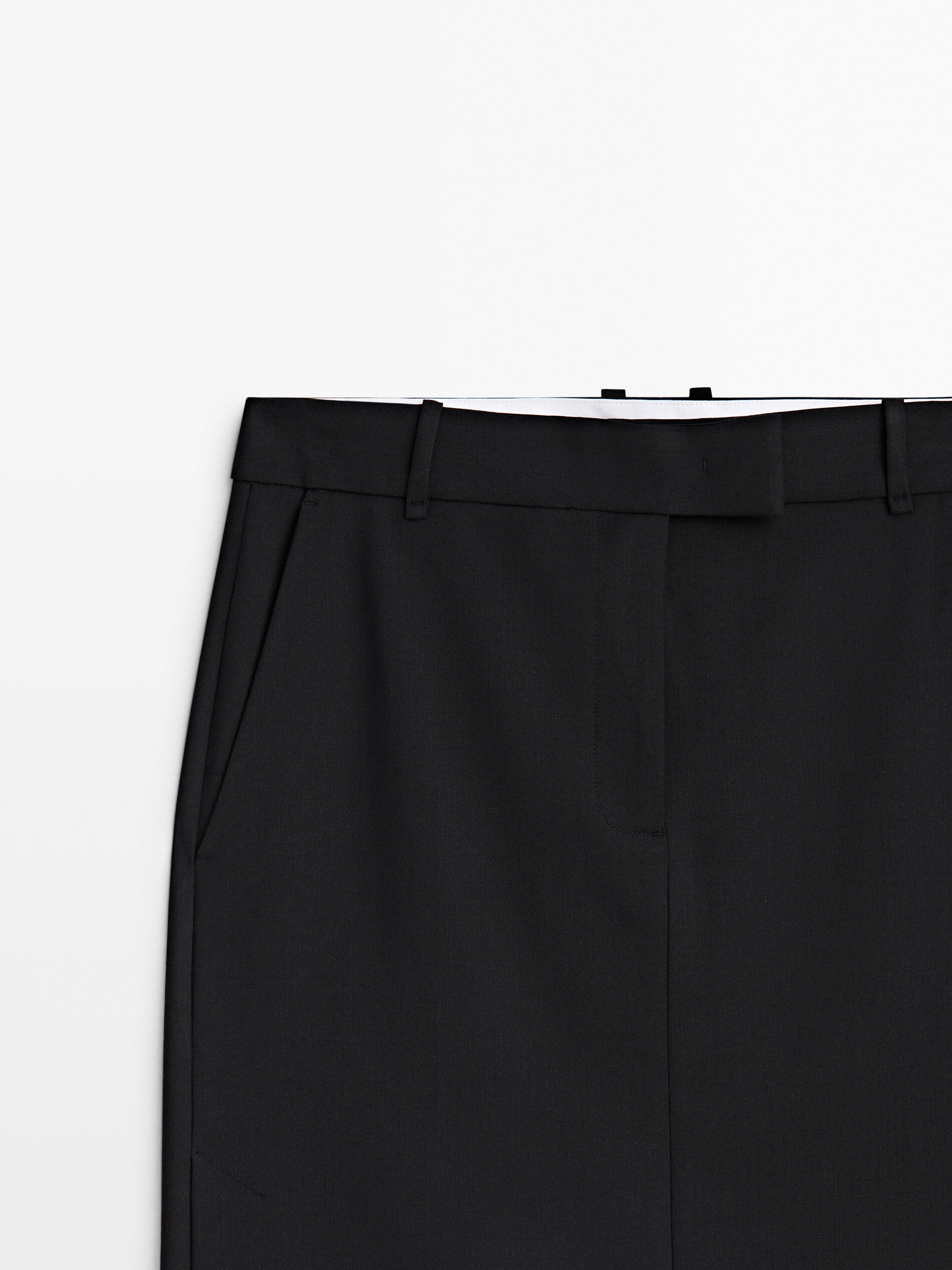 Long tailored skirt with slits