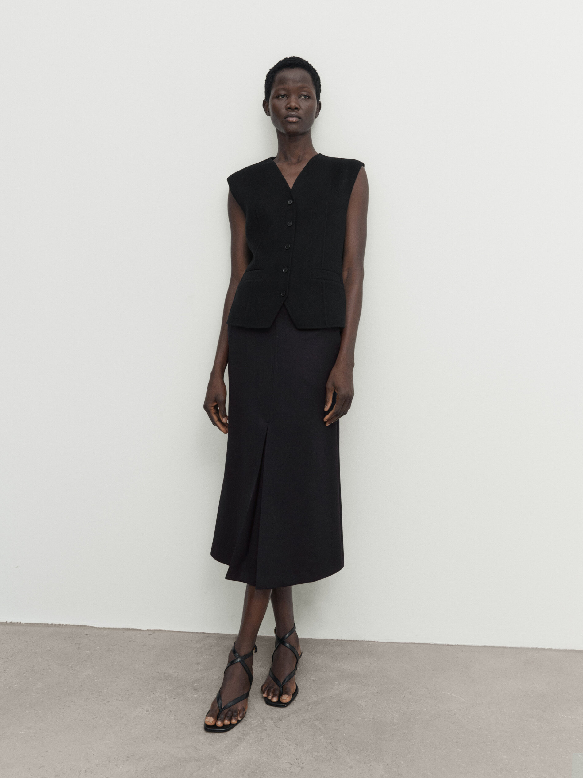 Blue black pleated midi skirt clearance