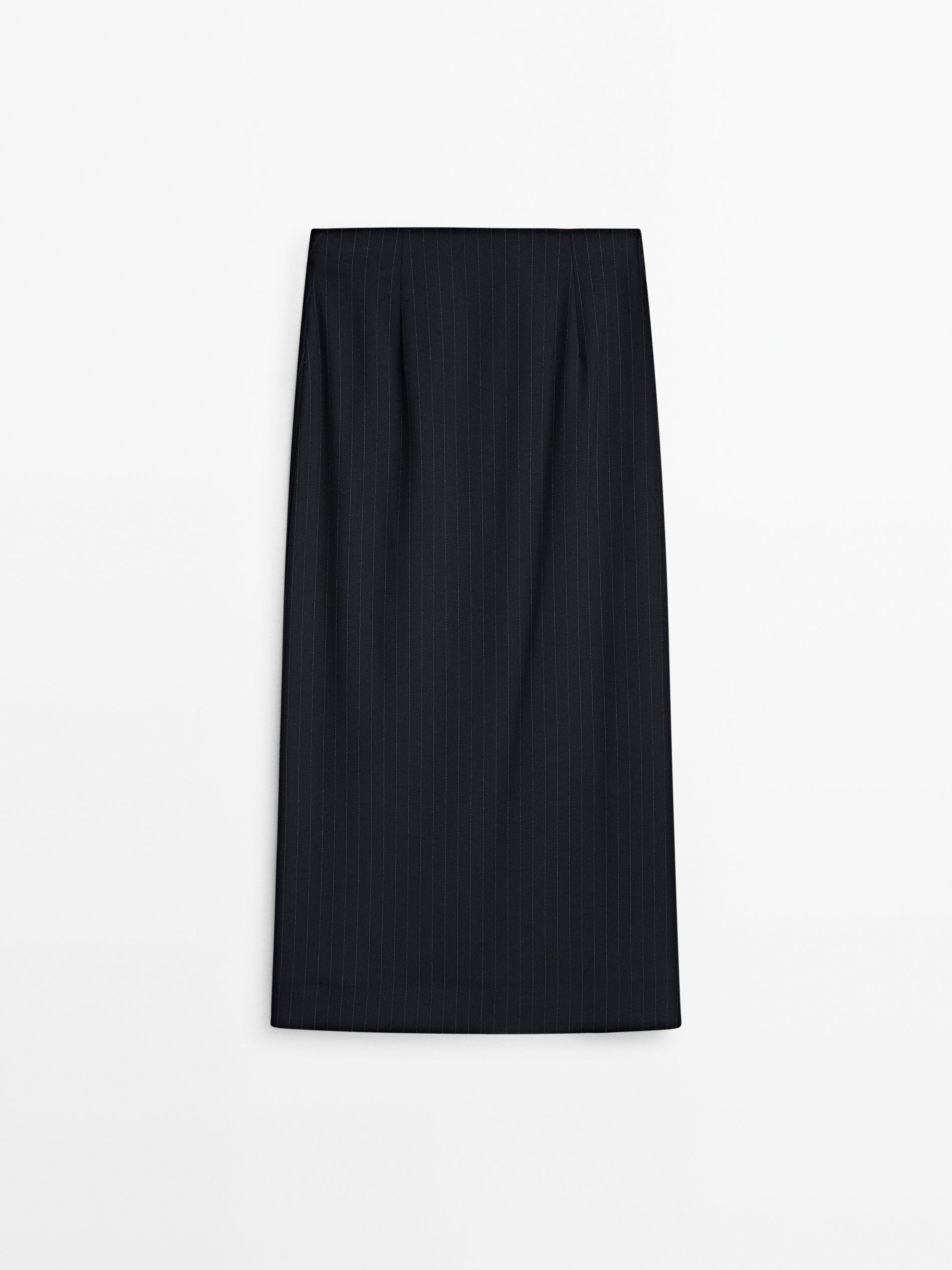 Pinstripe midi pareo skirt Navy Blue Smart Skirts Massimo