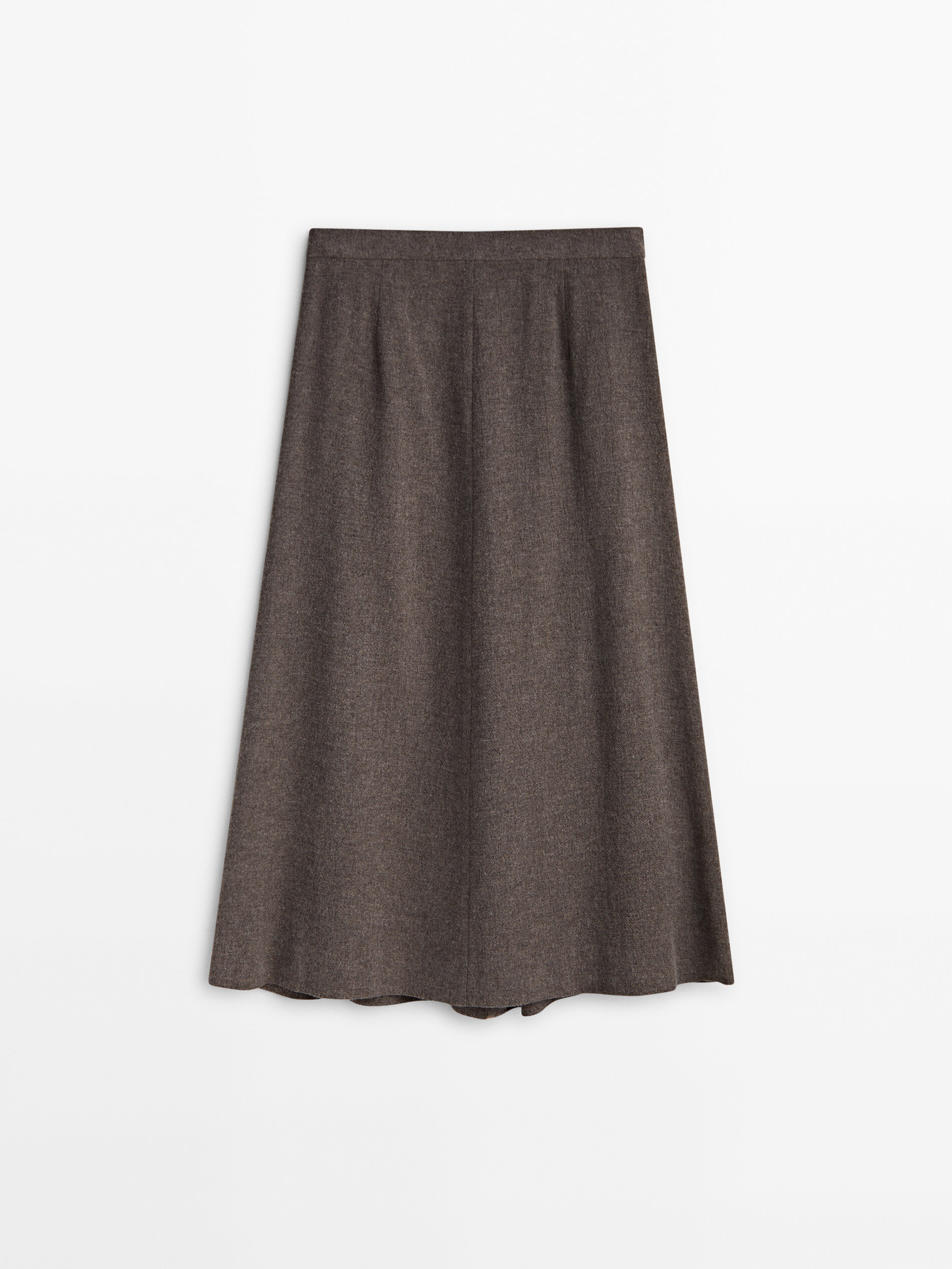 Klokkende halflange rok met plooi