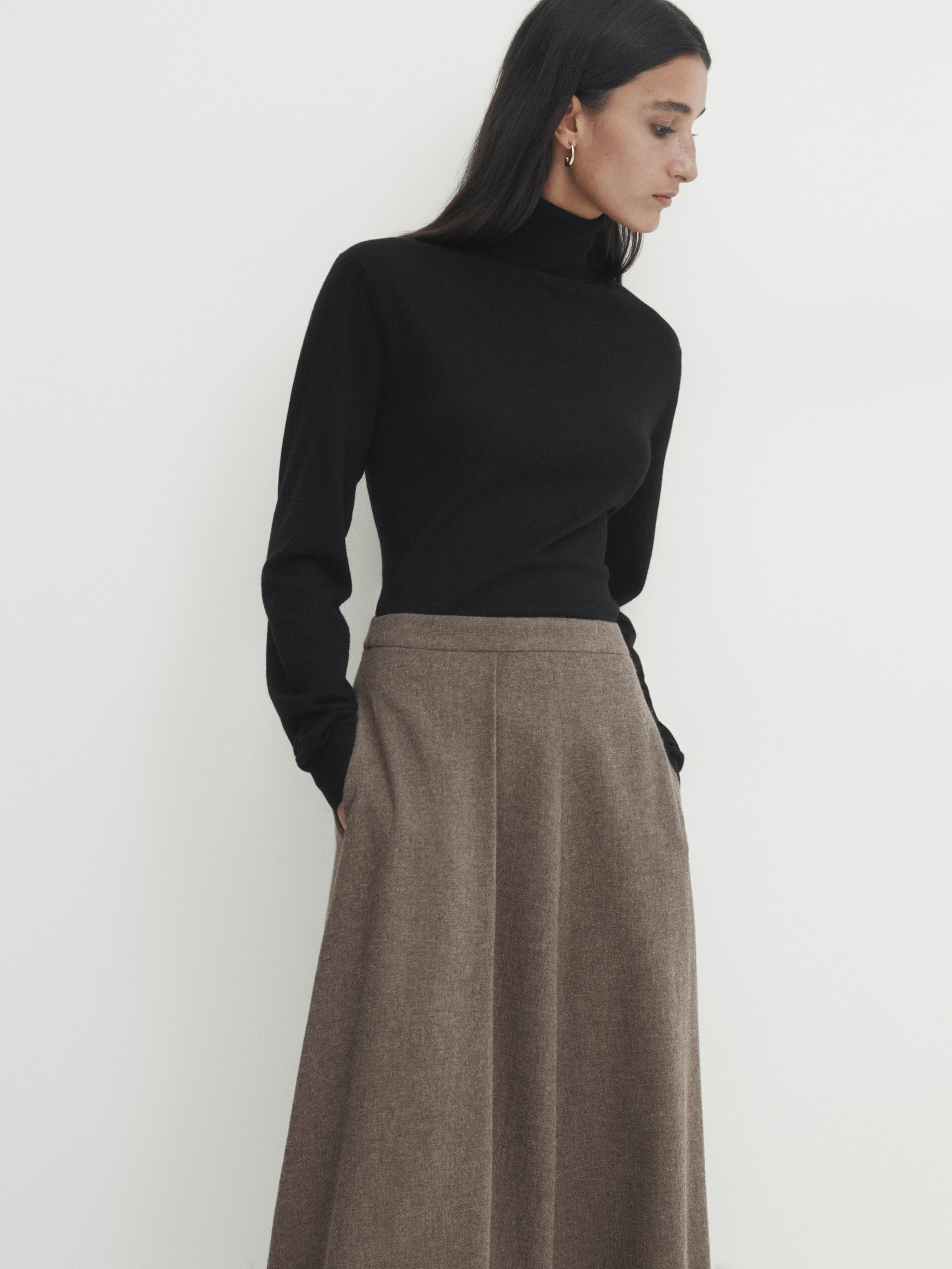 Saia de prega midi cheap