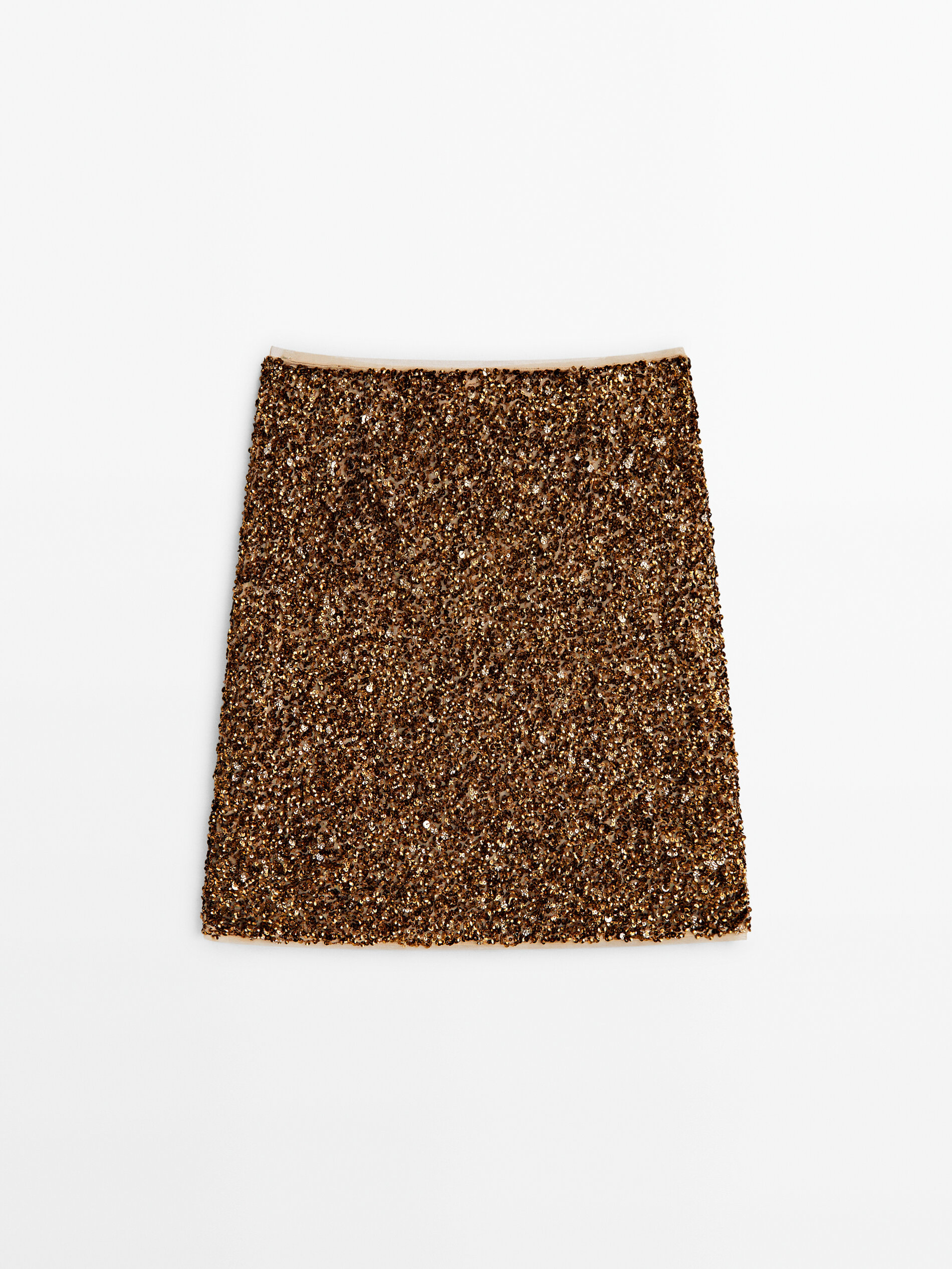 Sequinned mini skirt Copper Smart Skirts Massimo Dutti