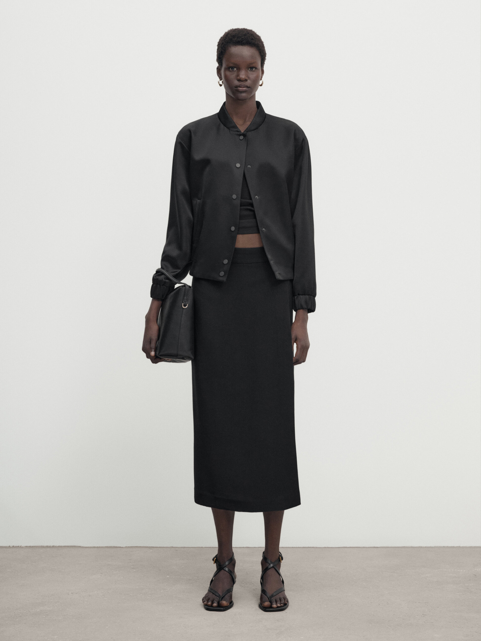 Long black wrap around skirt shop