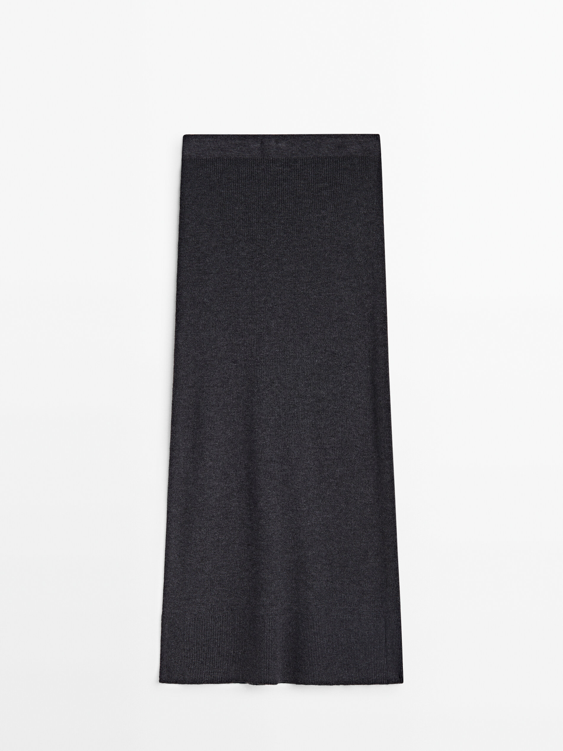 Long wool knit store skirt