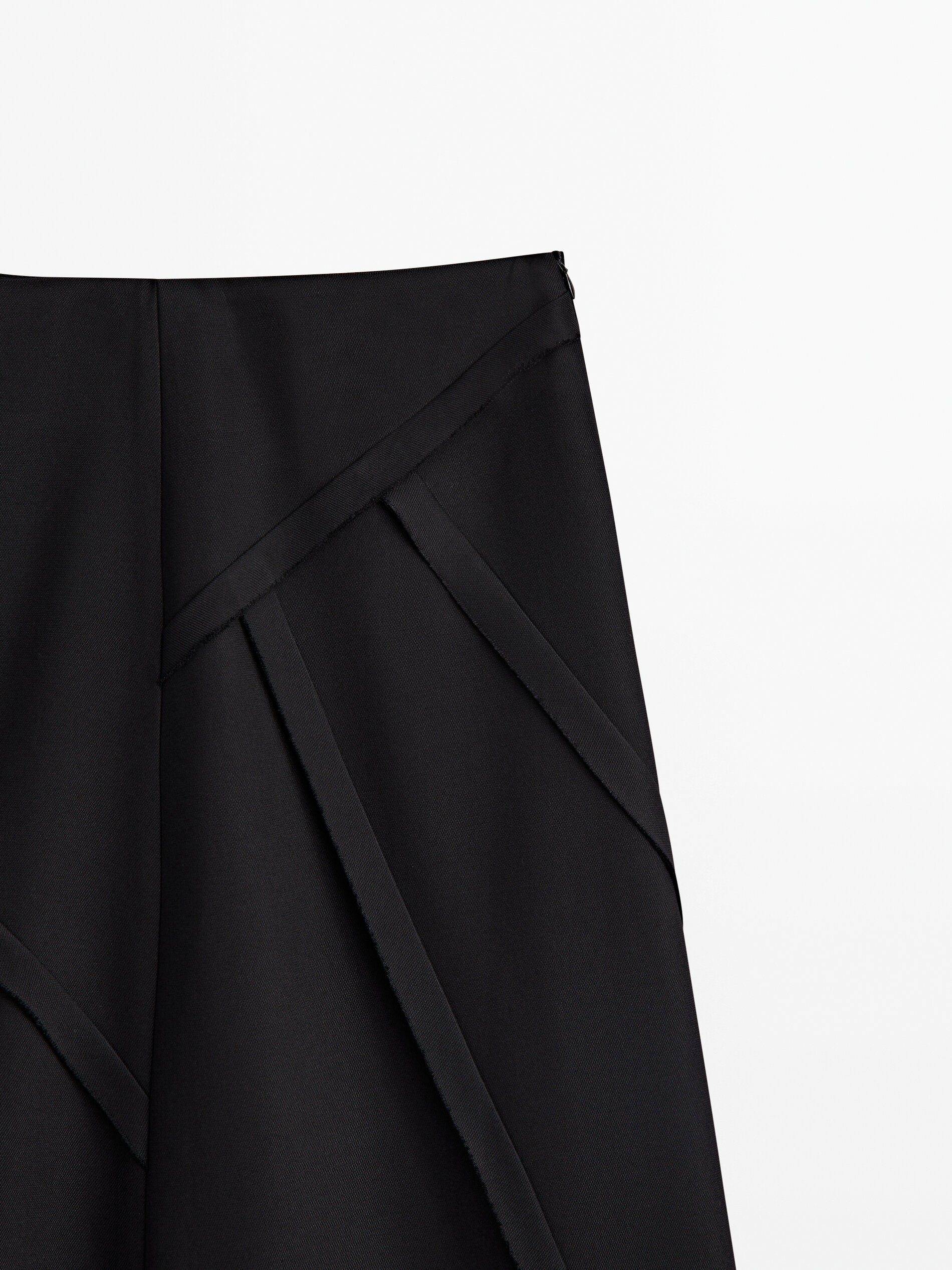 Long black skirt with seams Limited Edition Black Smart