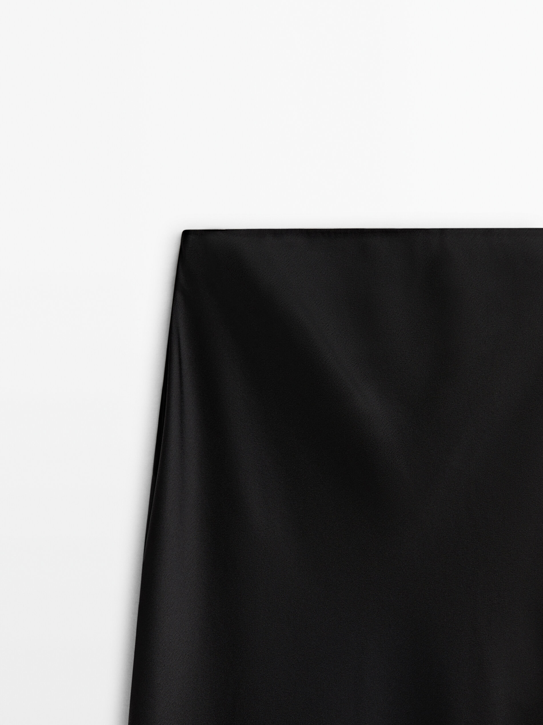 Massimo dutti black satin on sale skirt