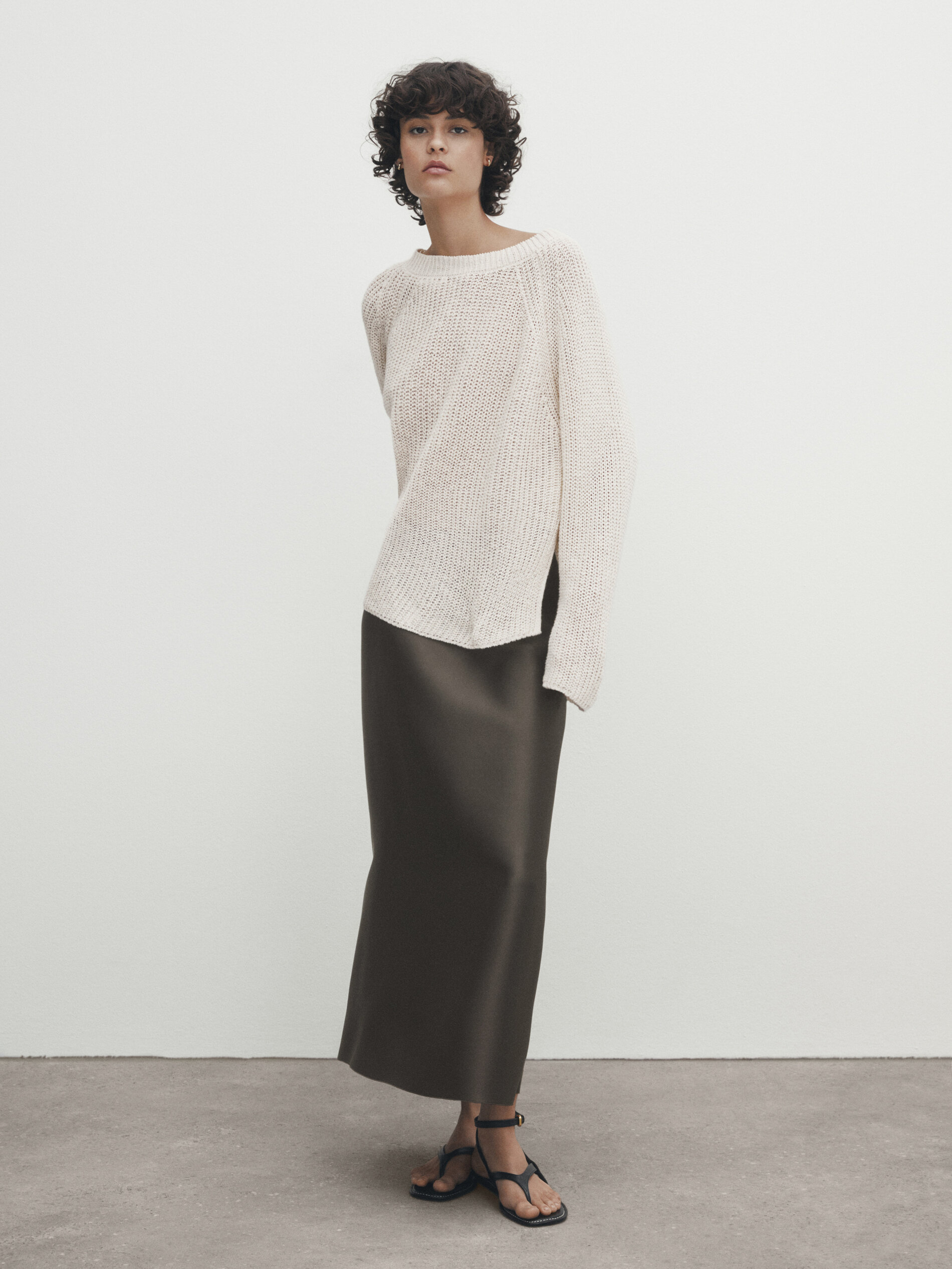 Camisole satin midi skirt