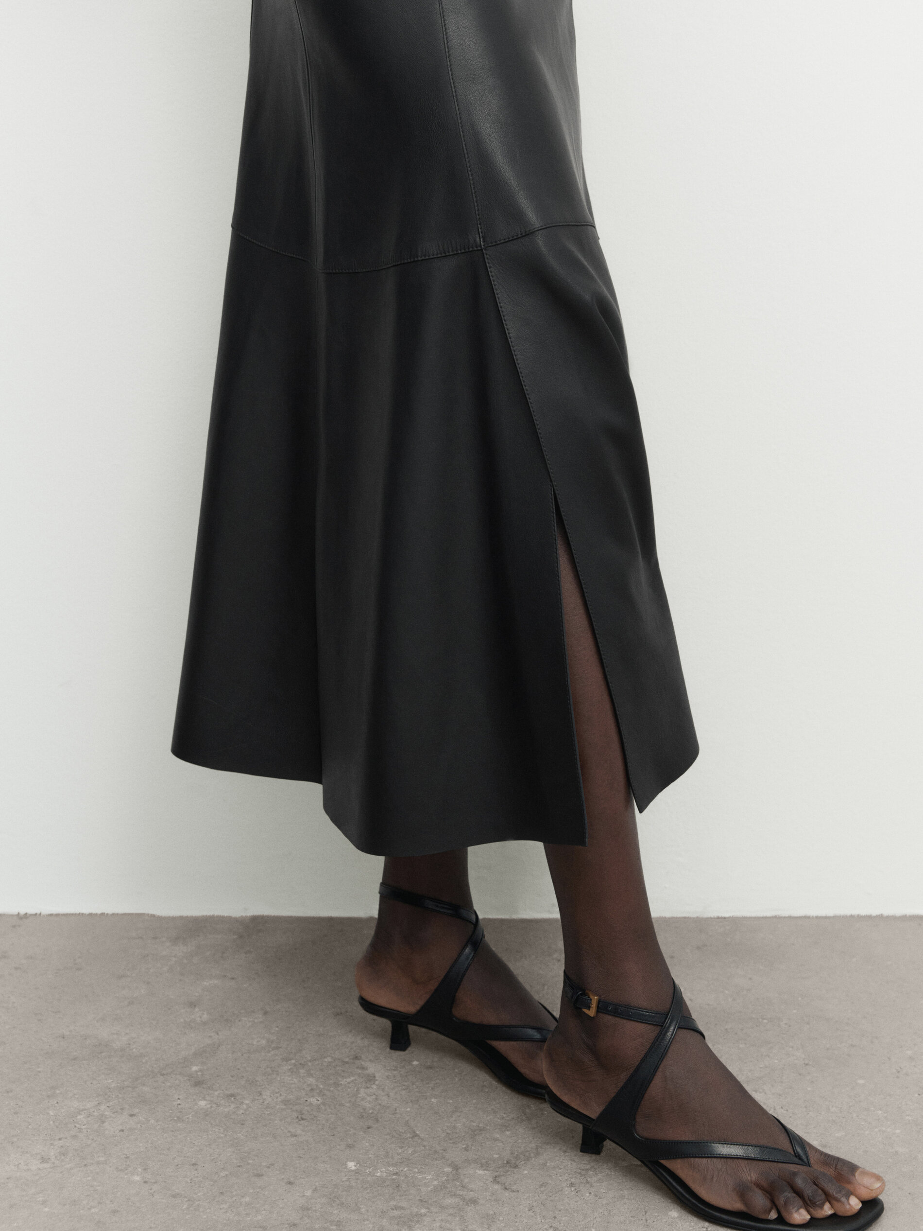 Jupe cuir massimo outlet dutti