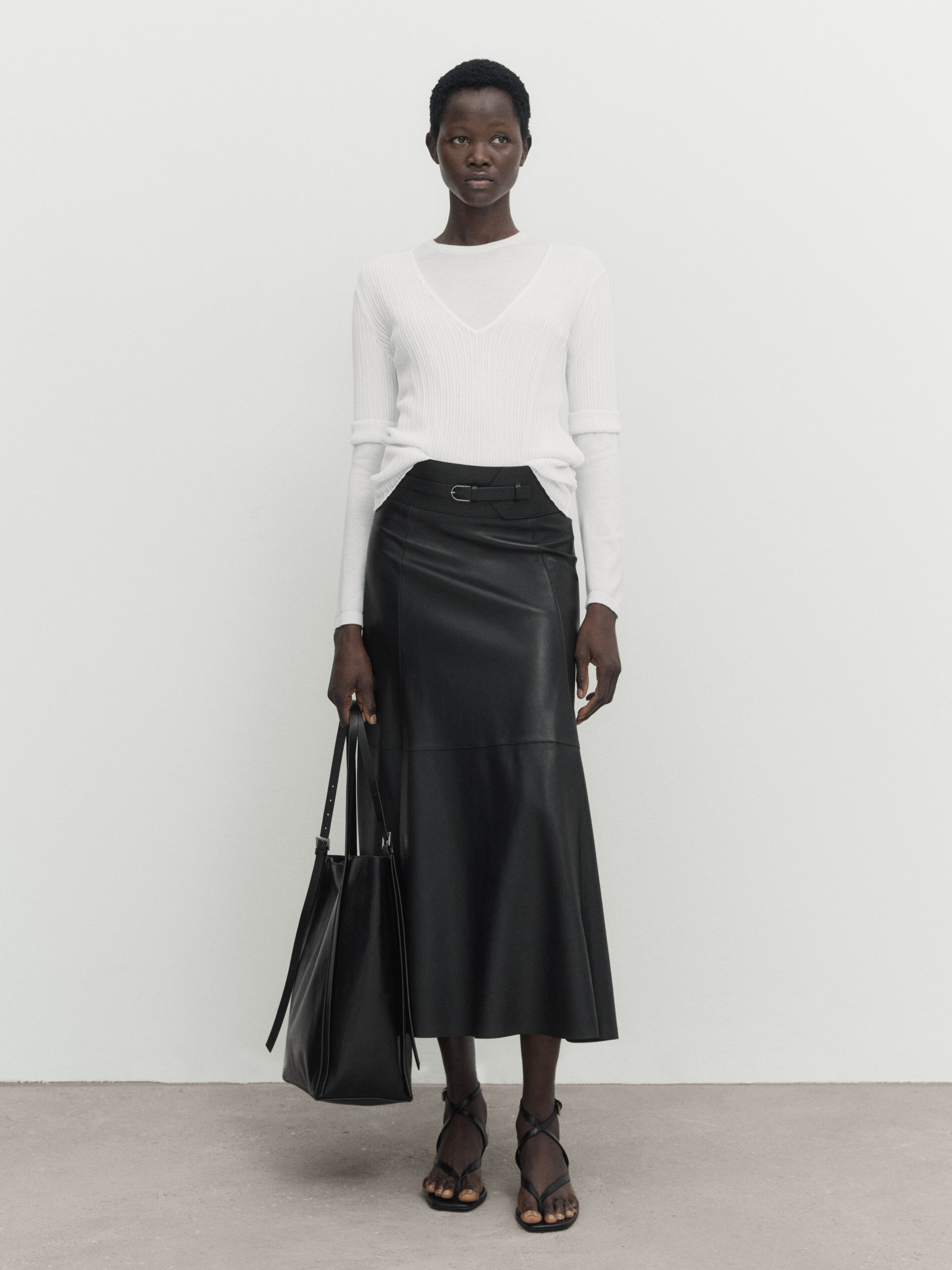 Jupe cuir massimo dutti shop