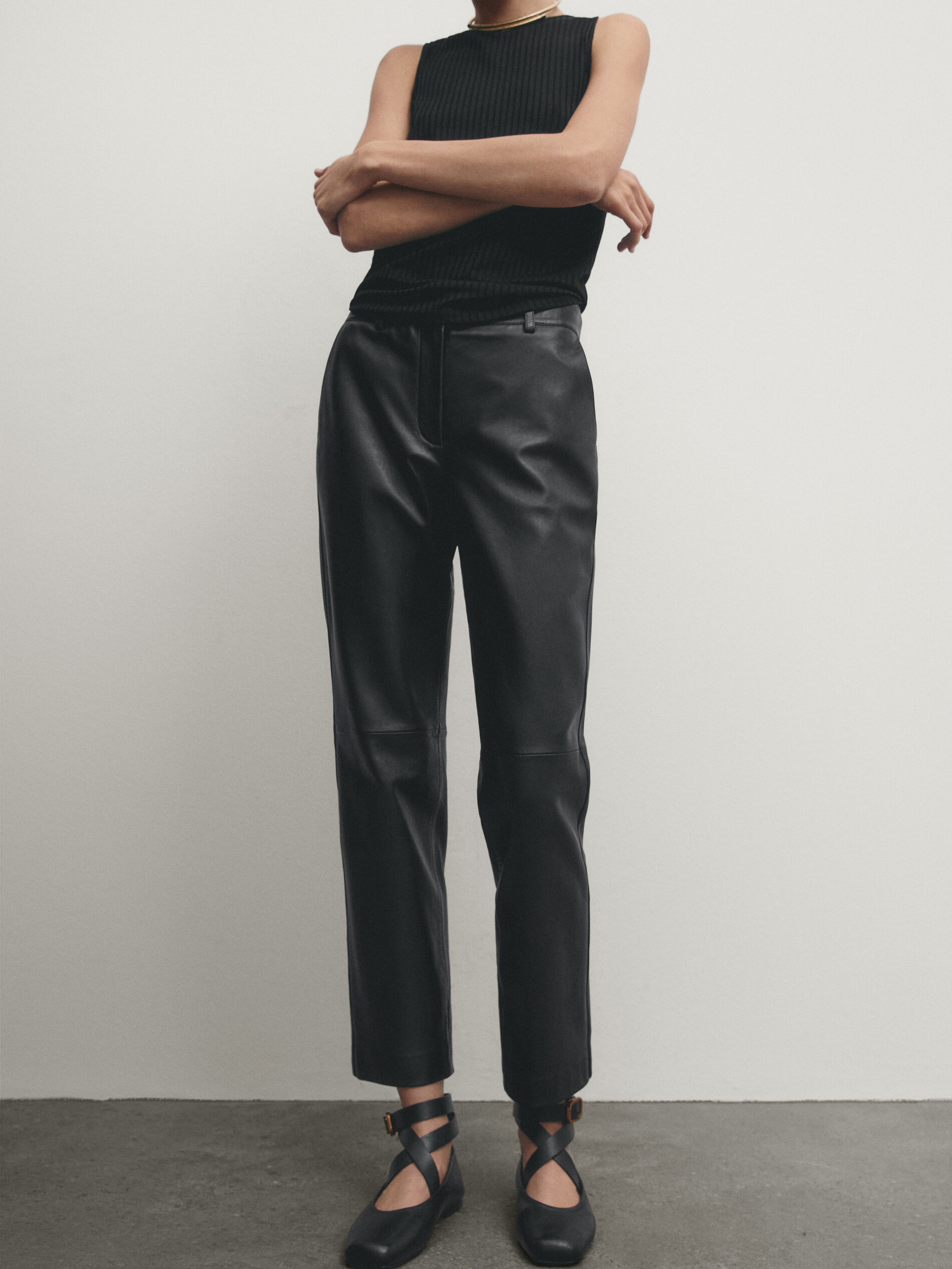 Pantalon cuir massimo dutti cheap