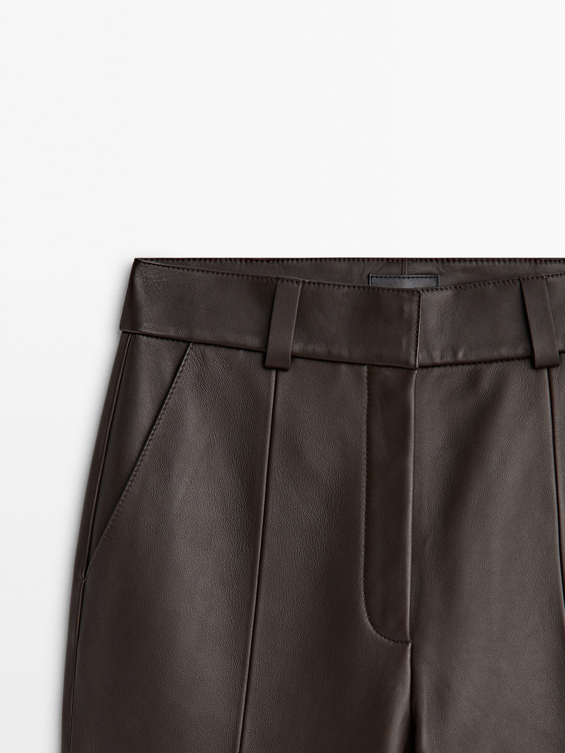 Pantalon flare en cuir nappa