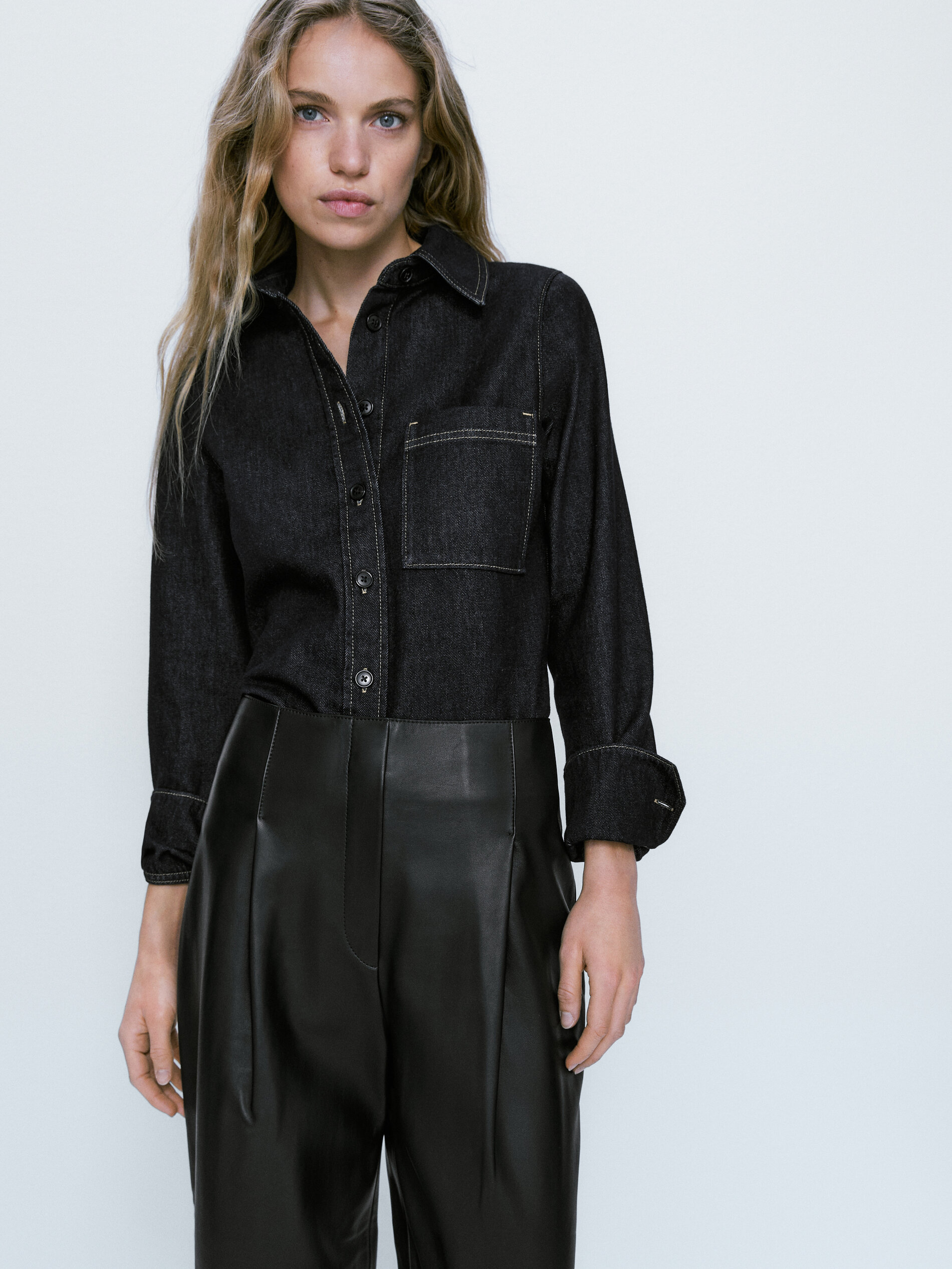 Massimo dutti 2024 leather pants