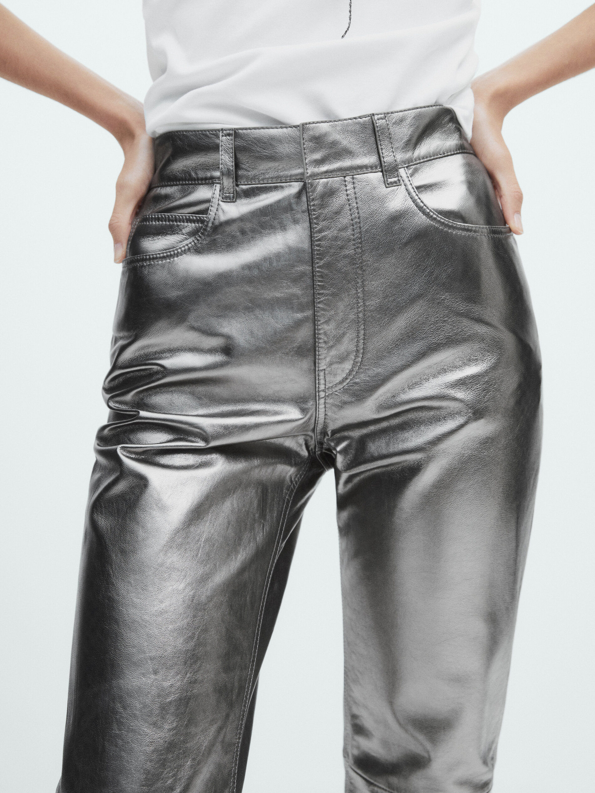 Pantalon cuir massimo dutti sales