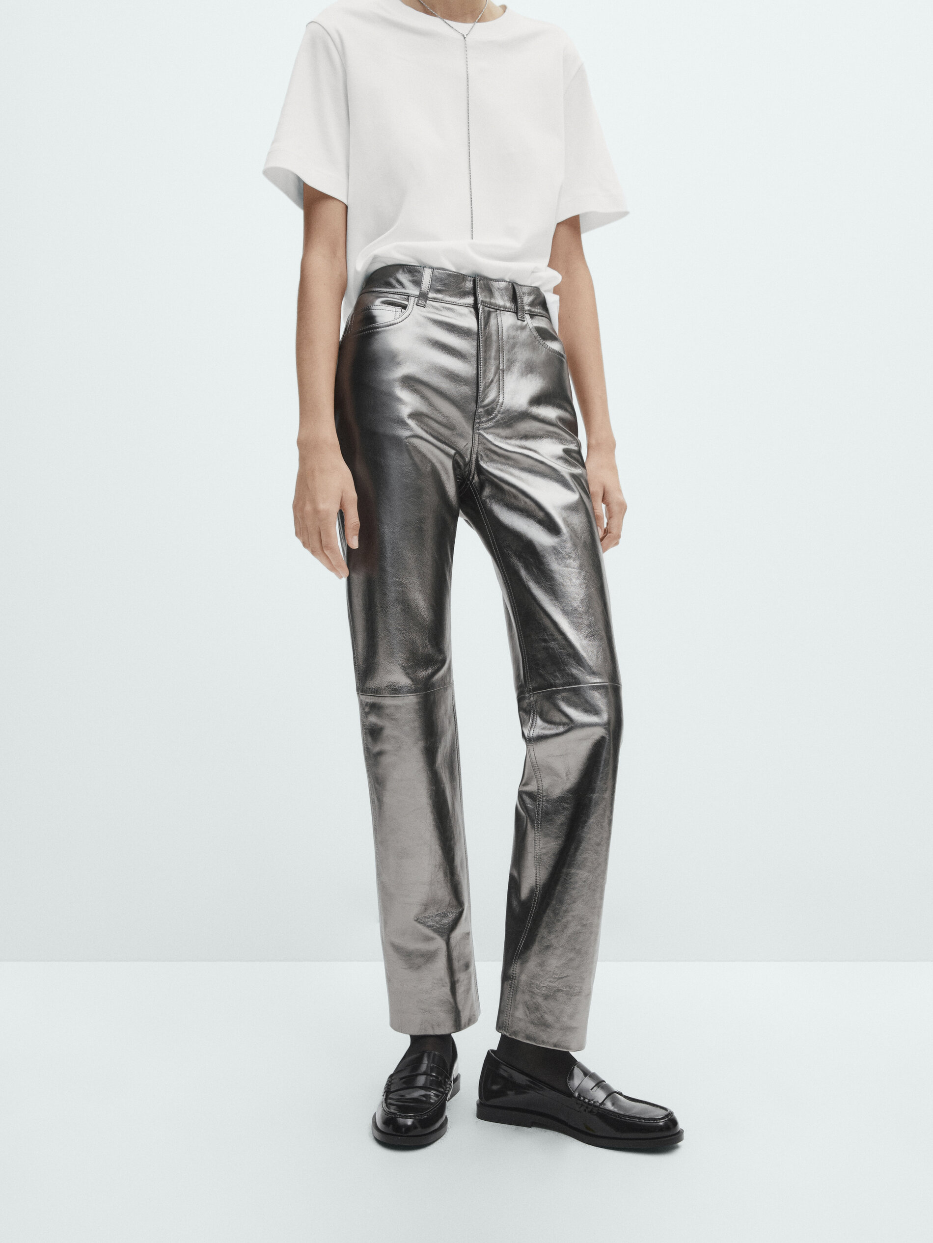 Massimo dutti discount leather pants